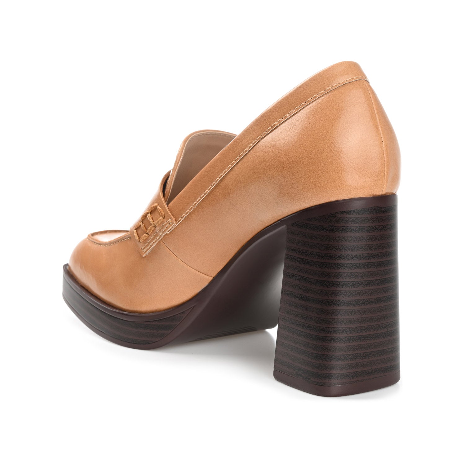 EZZEY BLOCK HEEL LOAFERS IN WIDE - Tan