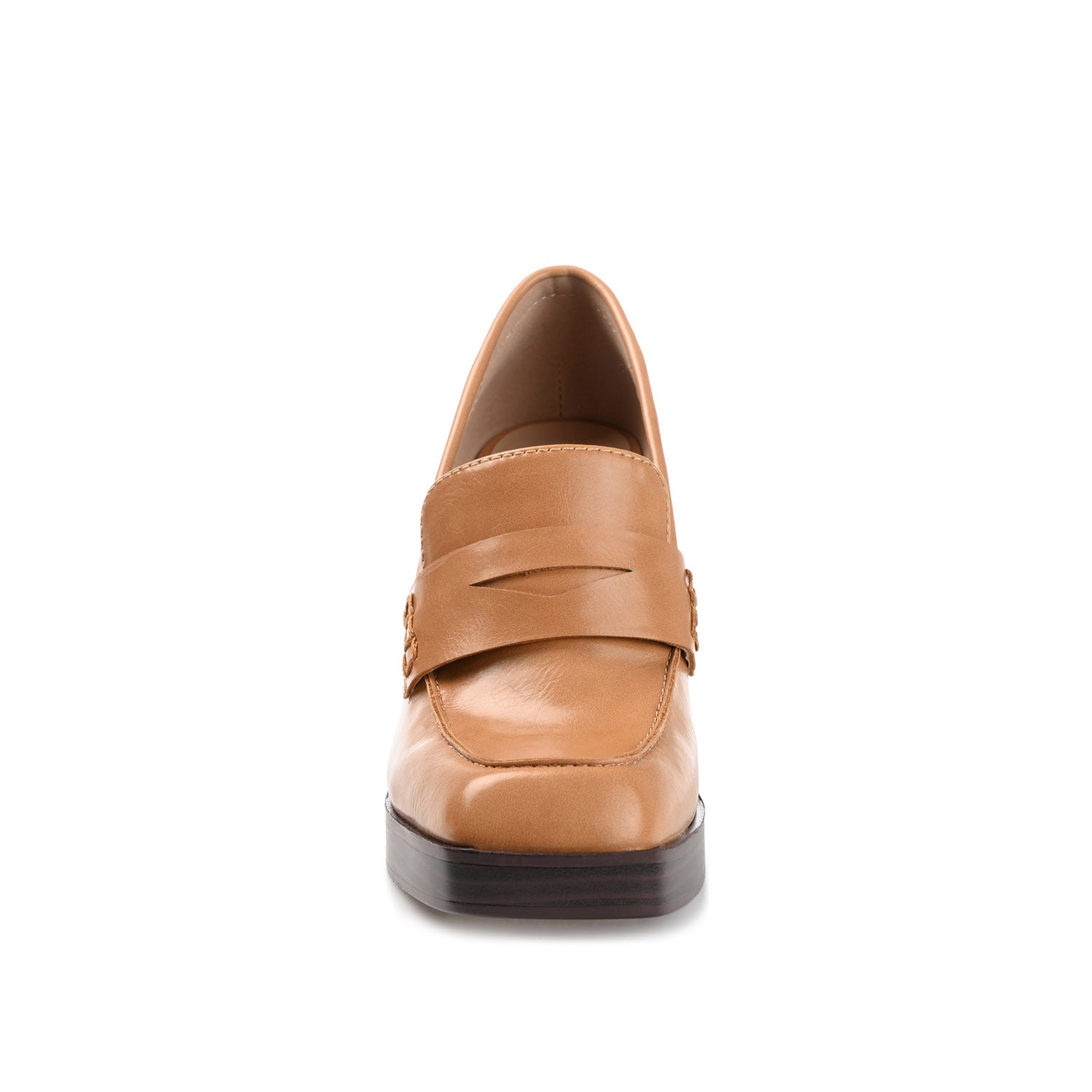 EZZEY BLOCK HEEL LOAFERS IN WIDE - Tan