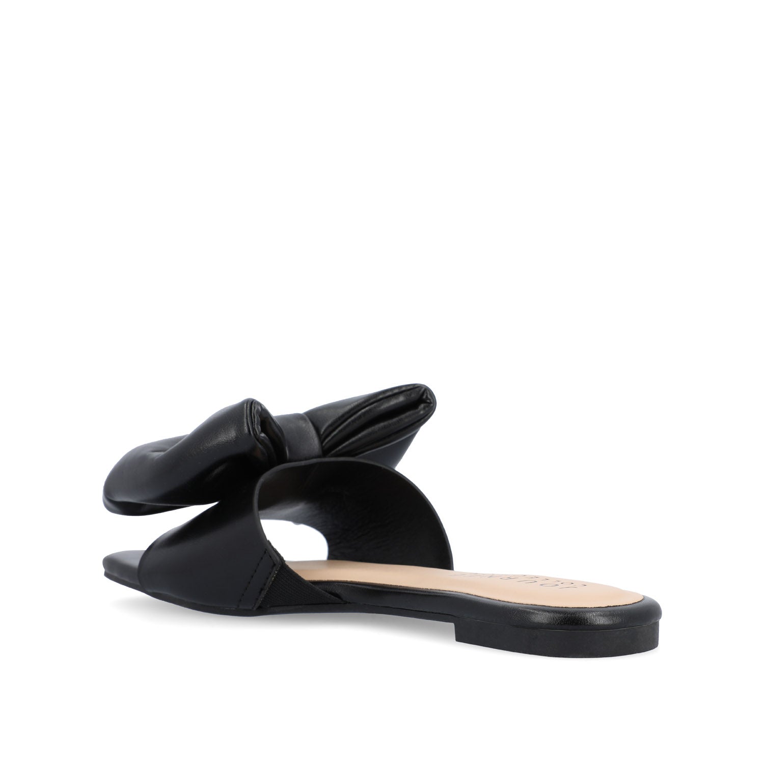 FAYRE PUFFED SLIDE SANDALS IN WIDE - Black PU