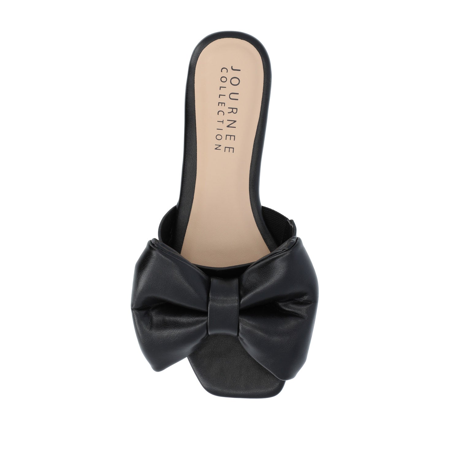 FAYRE PUFFED SLIDE SANDAL IN VEGAN LEATHER - Black PU