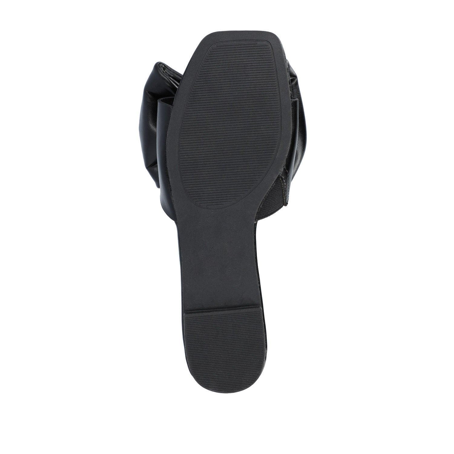 FAYRE PUFFED SLIDE SANDALS IN WIDE - Black PU