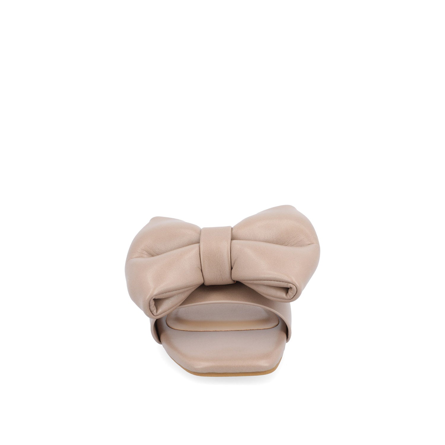 FAYRE PUFFED SLIDE SANDAL IN VEGAN LEATHER - Mocha PU