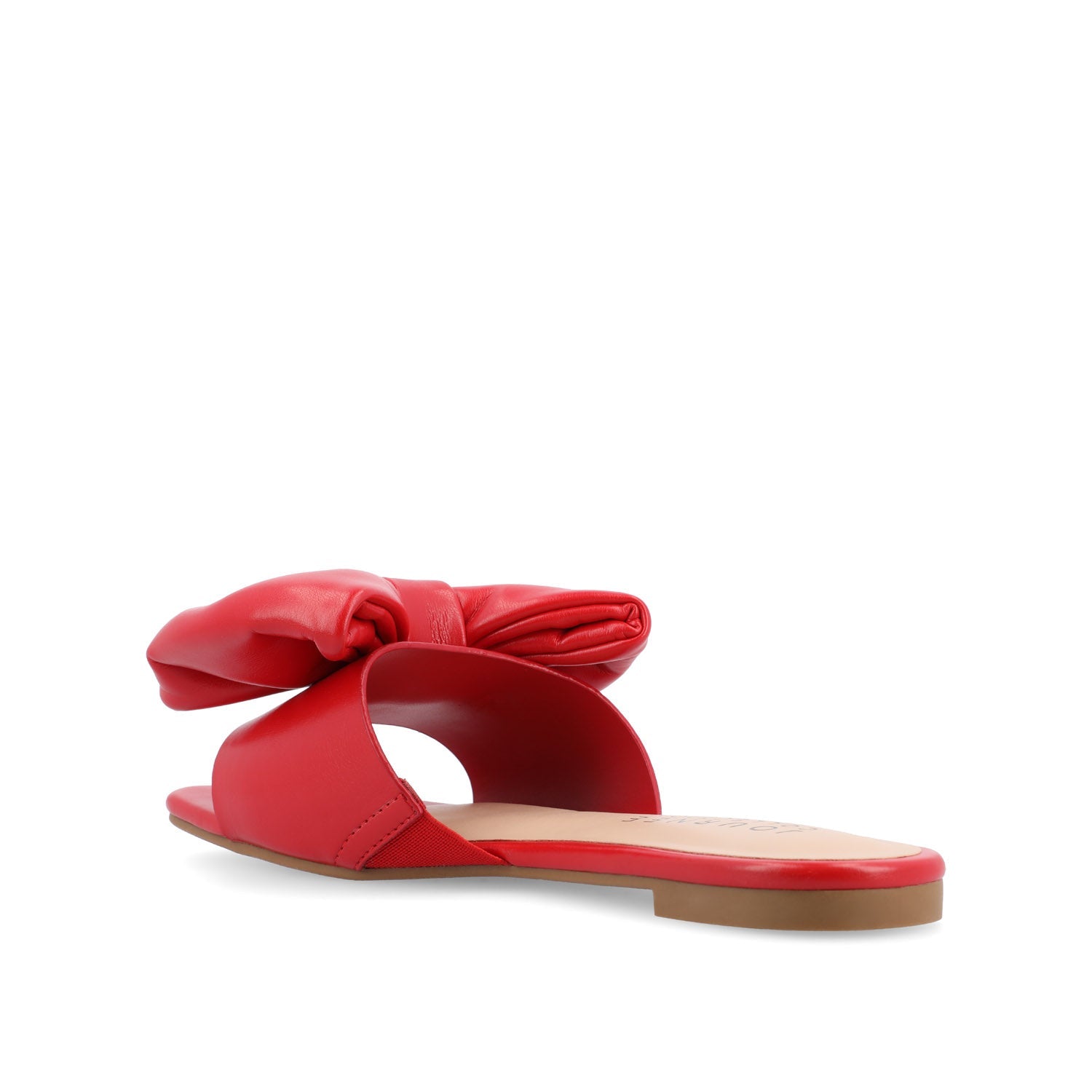 FAYRE PUFFED SLIDE SANDAL IN VEGAN LEATHER - Red PU