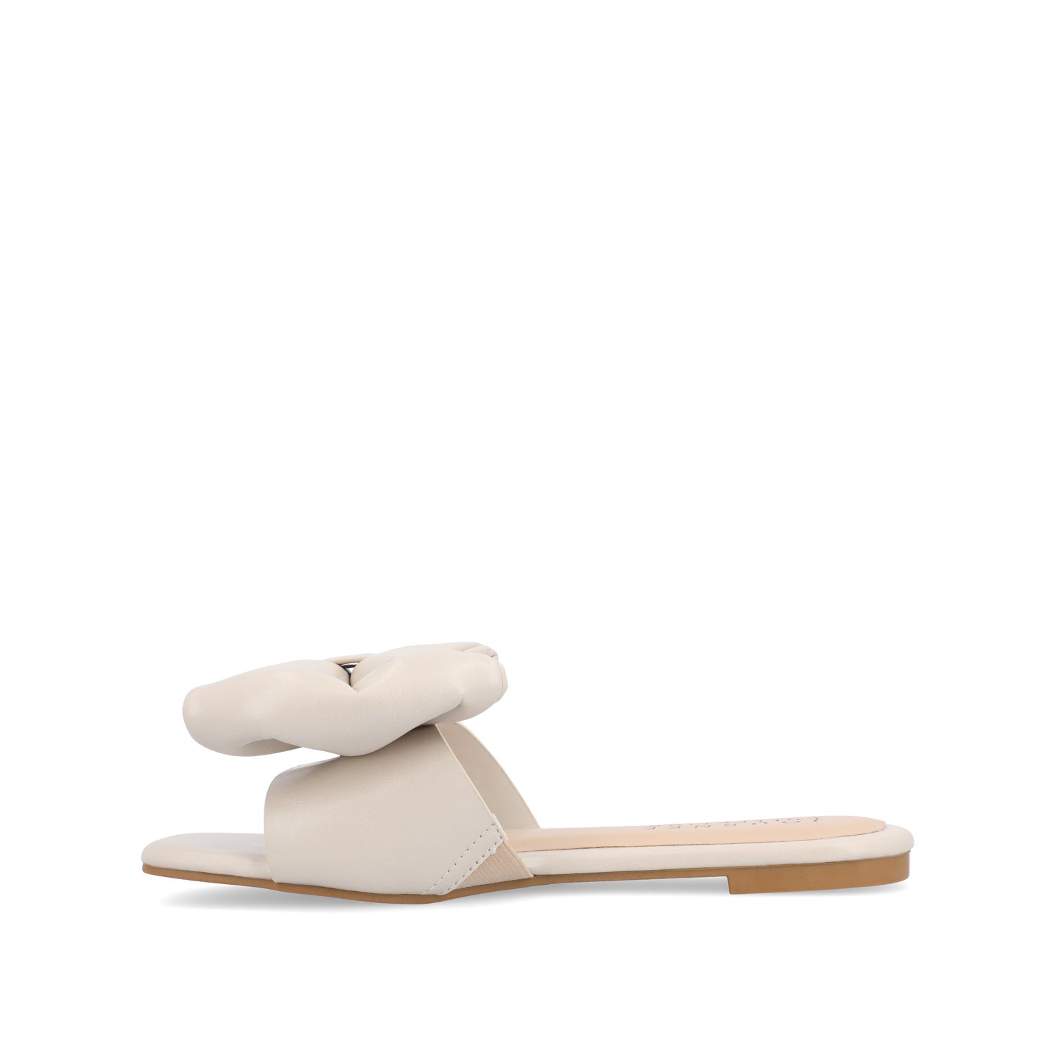 FAYRE PUFFED SLIDE SANDALS IN WIDE - Sand PU