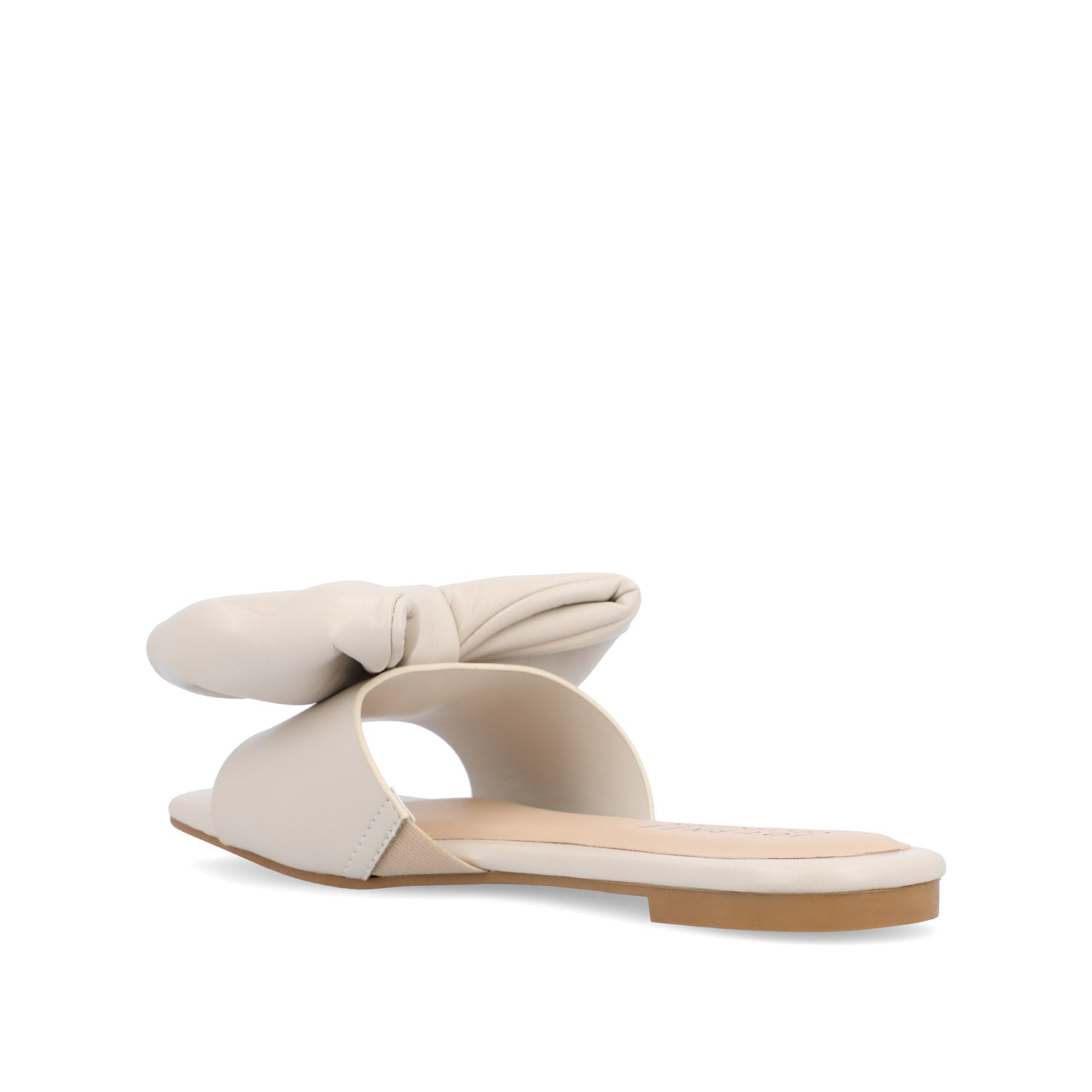 FAYRE PUFFED SLIDE SANDAL IN VEGAN LEATHER - Sand PU