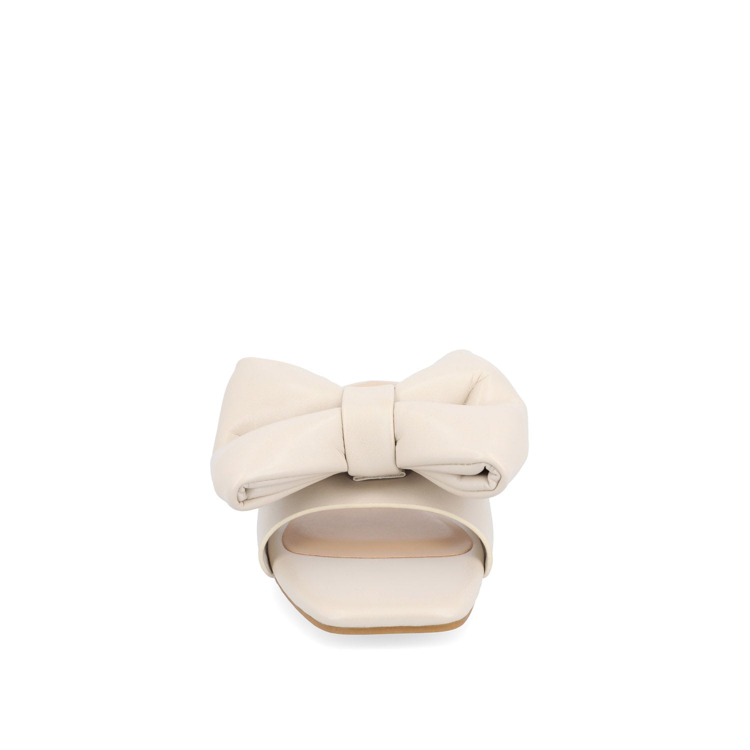 FAYRE PUFFED SLIDE SANDALS IN WIDE - Sand PU