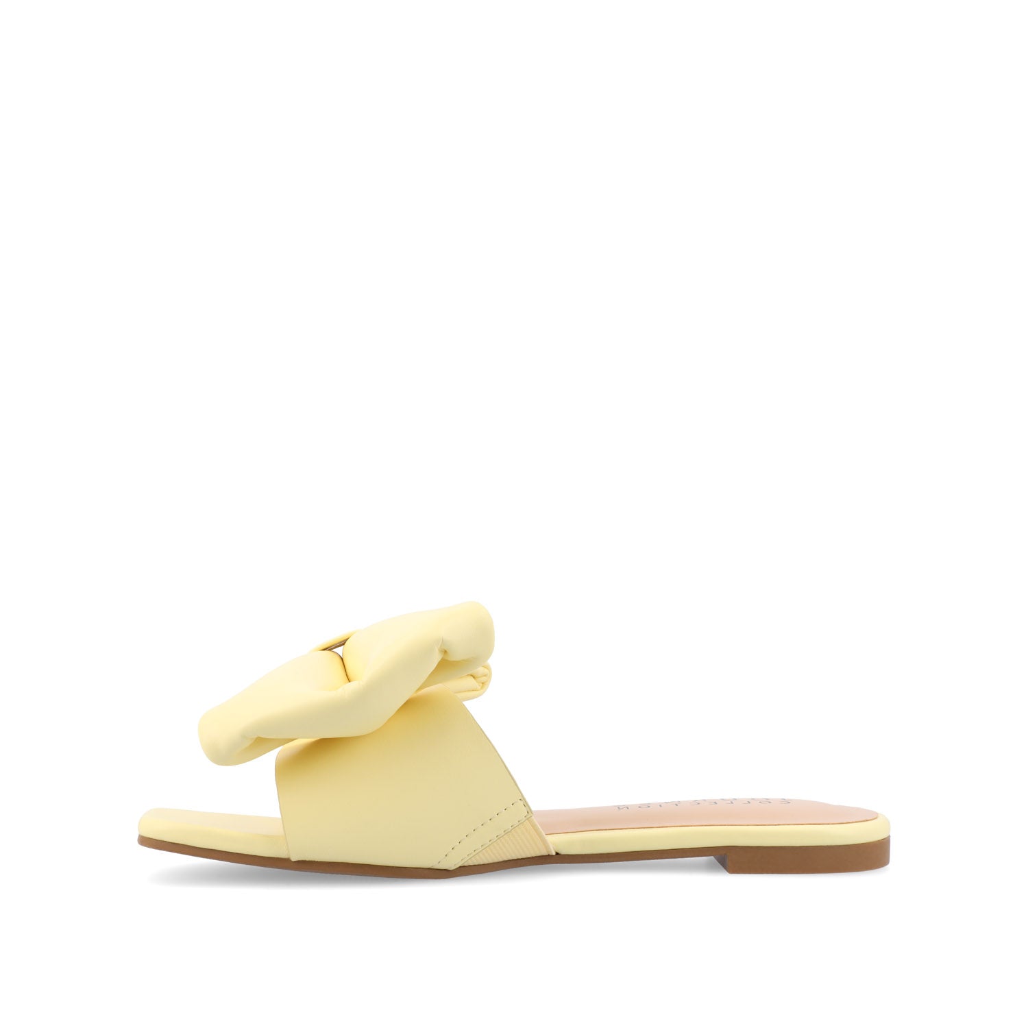 FAYRE PUFFED SLIDE SANDALS IN WIDE - Yellow PU