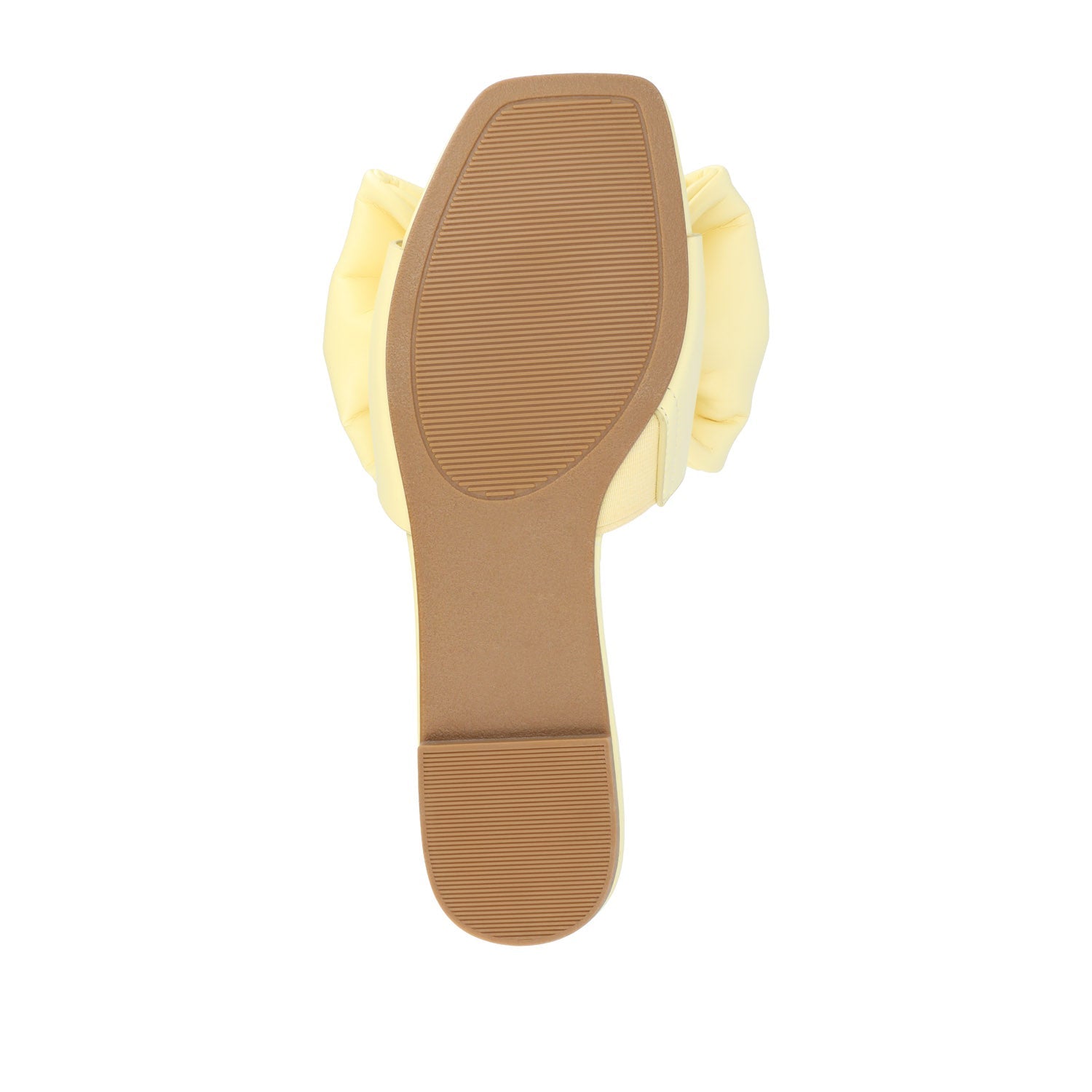 FAYRE PUFFED SLIDE SANDALS IN WIDE - Yellow PU