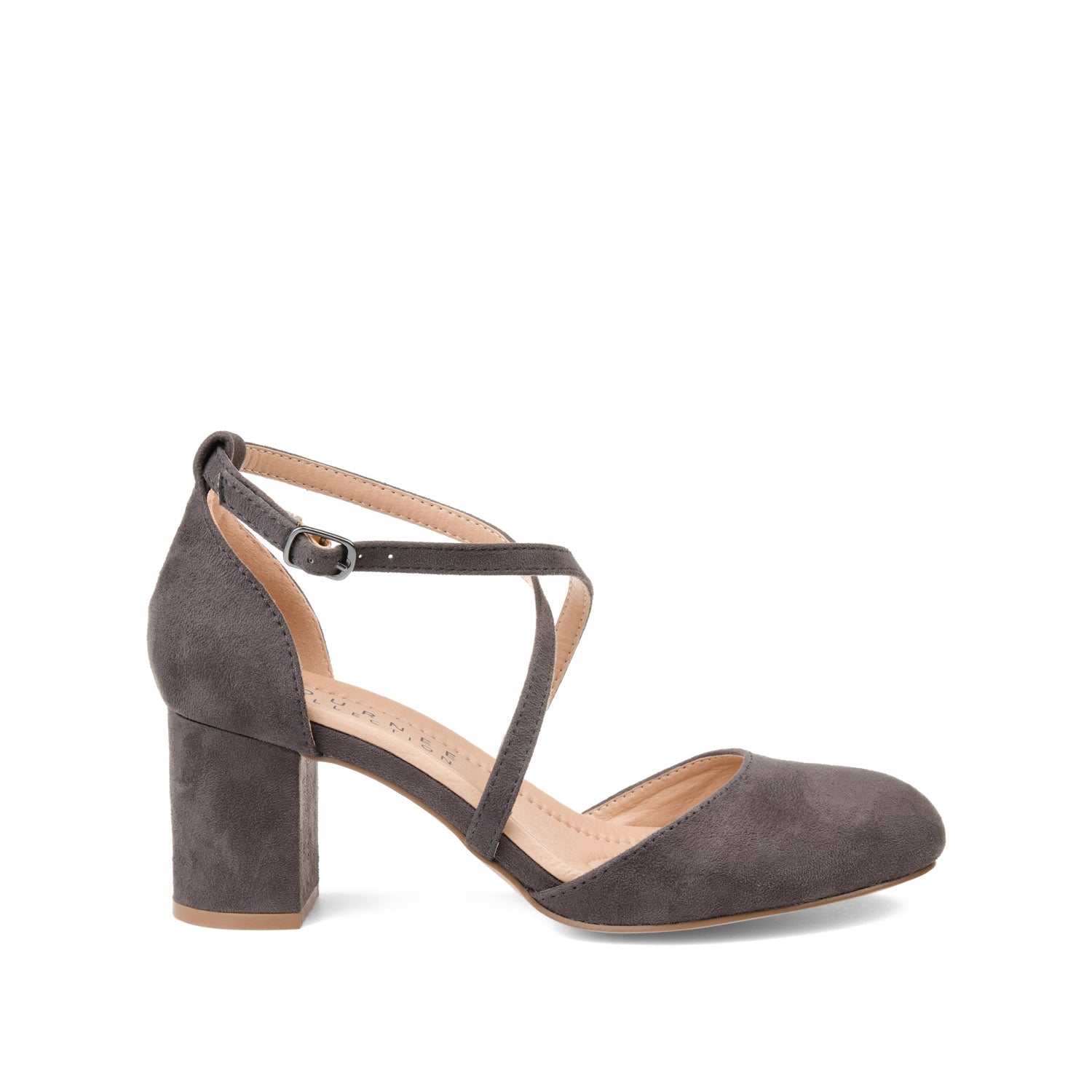 FOSTER BLOCK HEEL D'ORSAYS IN WIDE - Grey