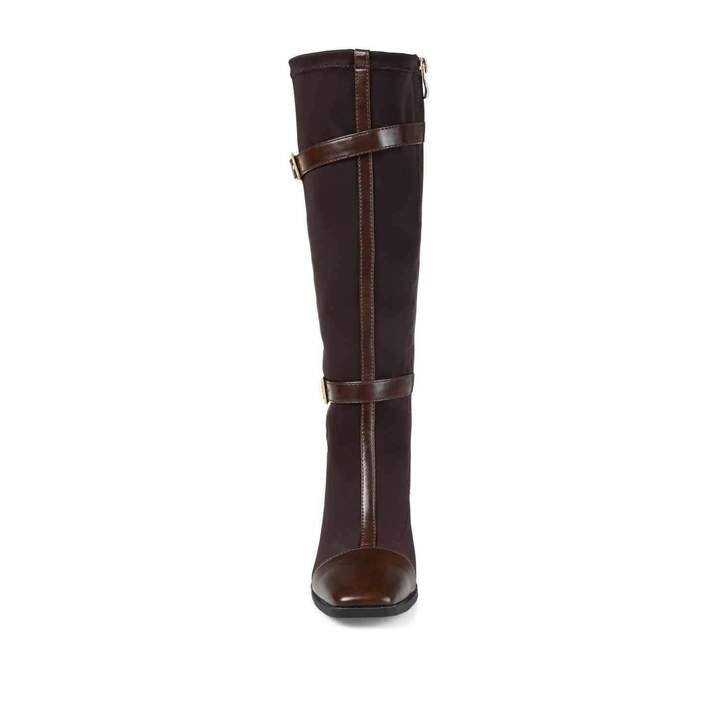 GAIBREE KNEE-HIGH BOOTS IN STRETCHY FABRIC - Chocolate