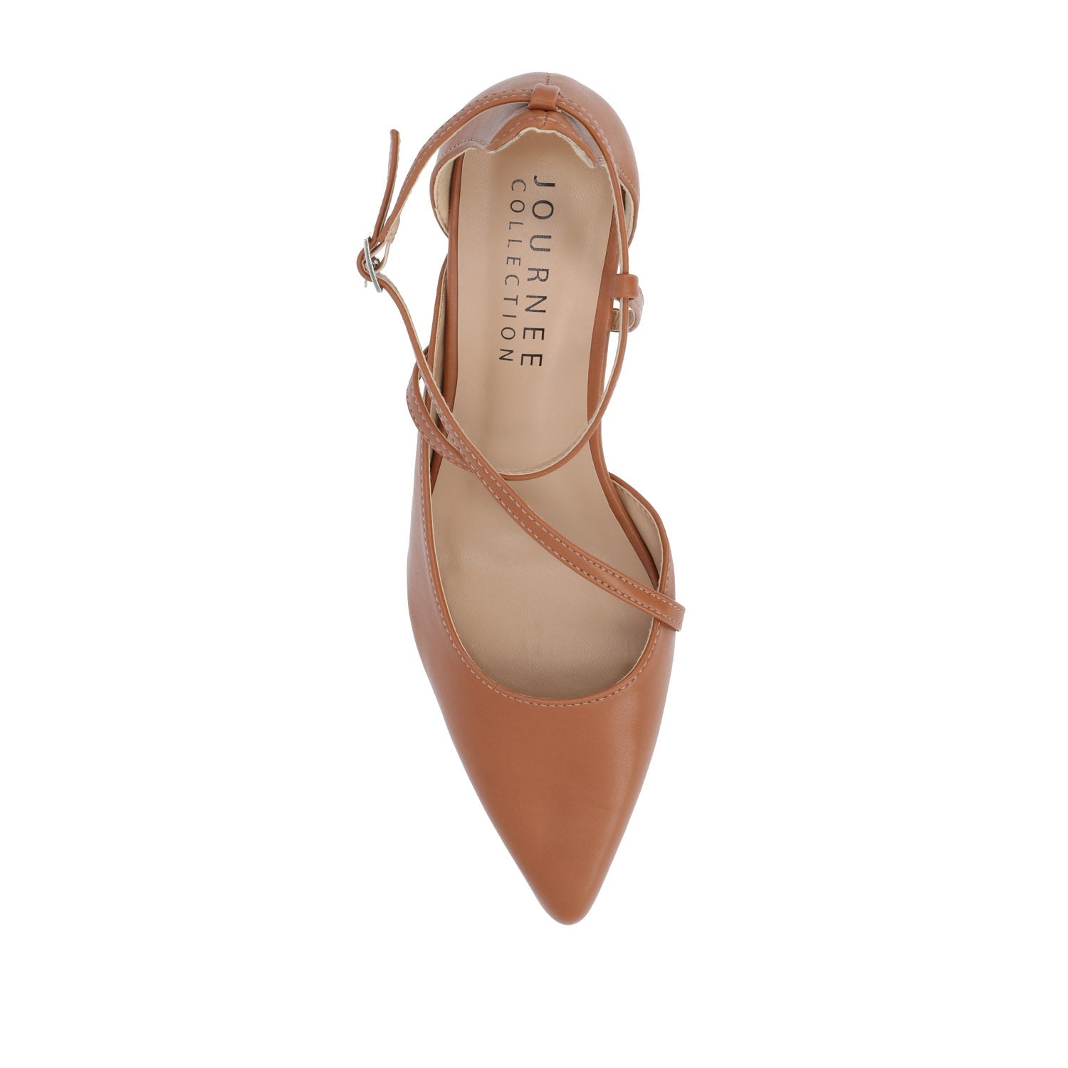 GALVINN LOW BLOCK HEELS IN WIDE - Cognac PU