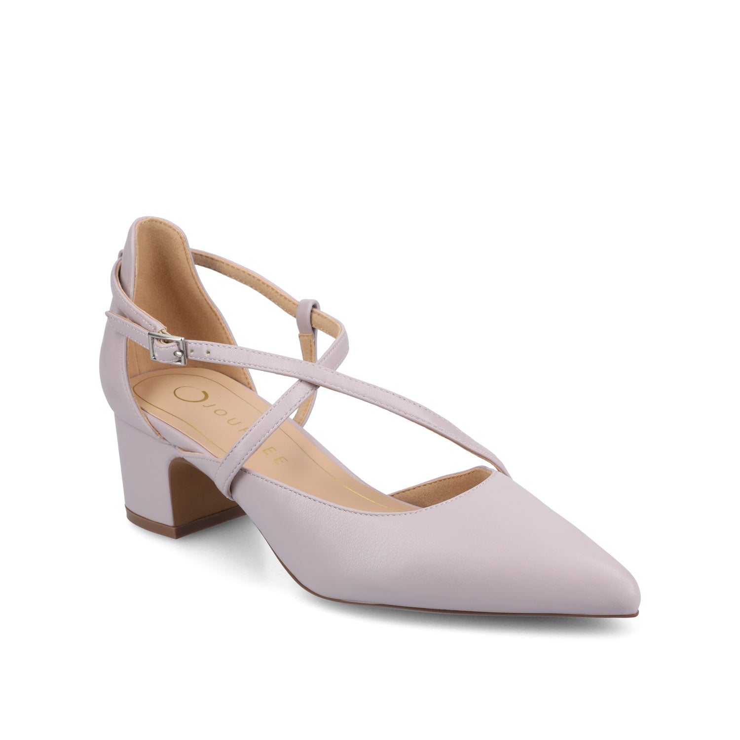 GALVINN LOW BLOCK HEELS IN VEGAN LEATHER - Lilac PU