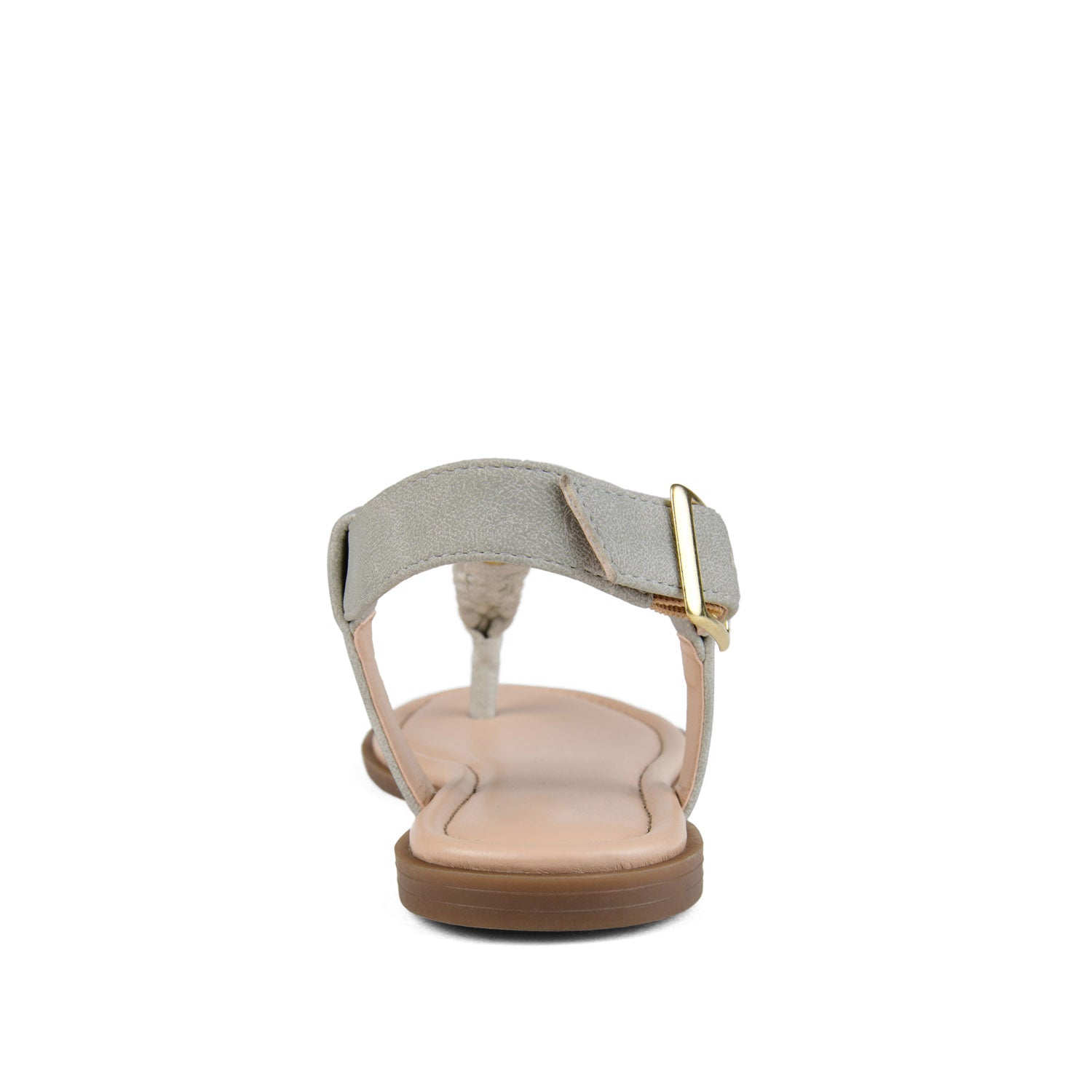 GENEVIVE T-STRAP SANDALS IN VEGAN LEATHER - Grey