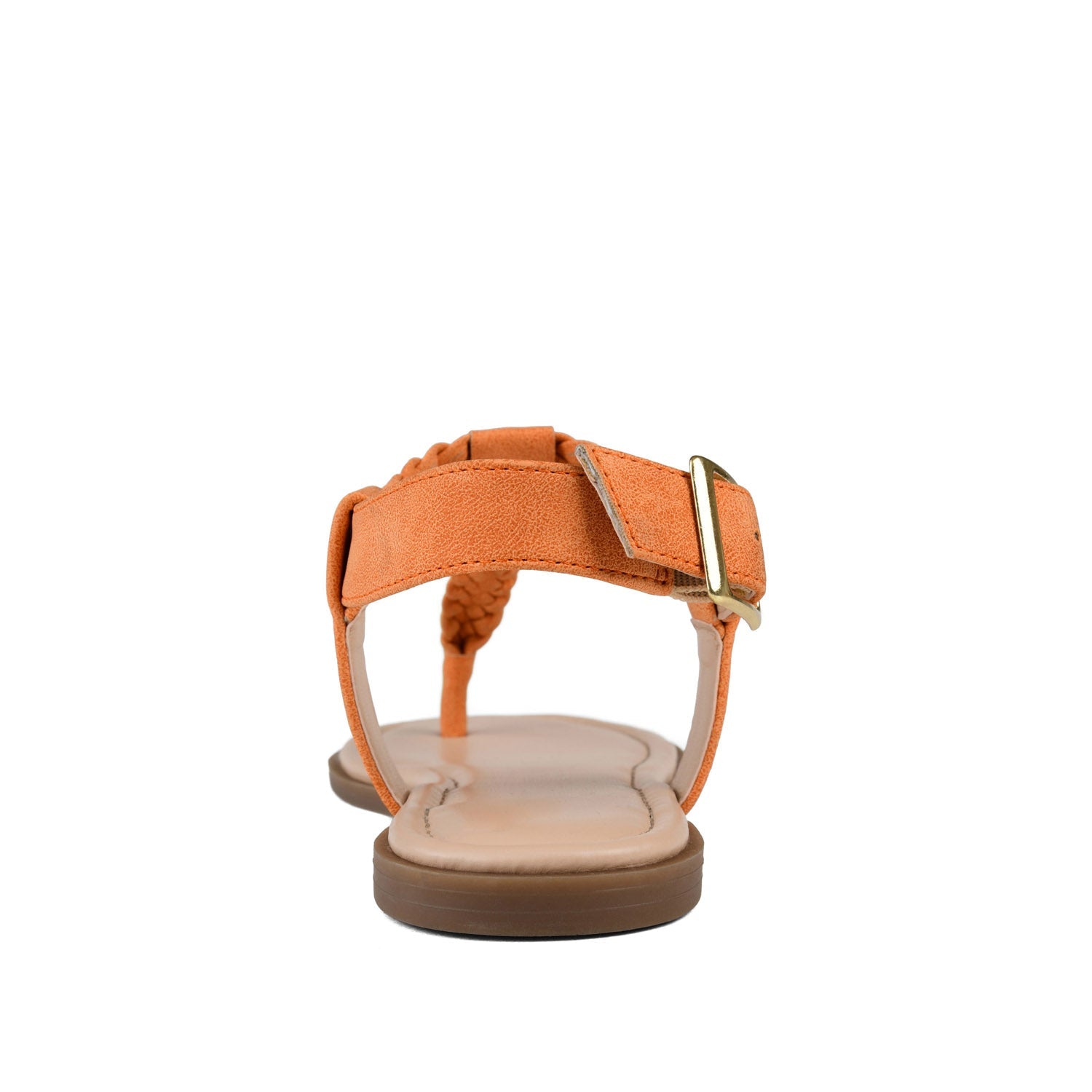 GENEVIVE T-STRAP SANDALS IN VEGAN LEATHER - Orange
