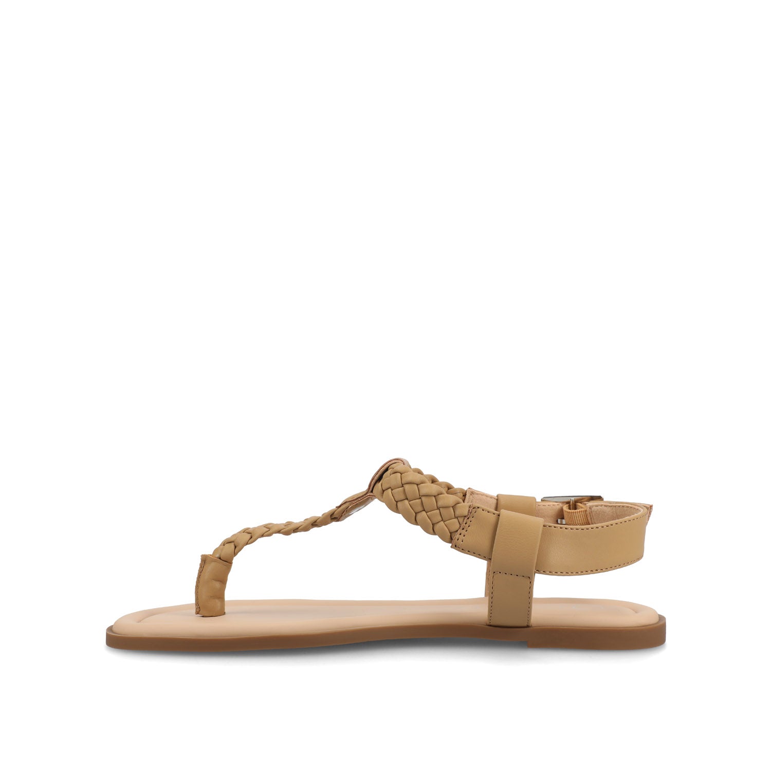 GENEVIVE T-STRAP SANDALS IN VEGAN LEATHER - Tan