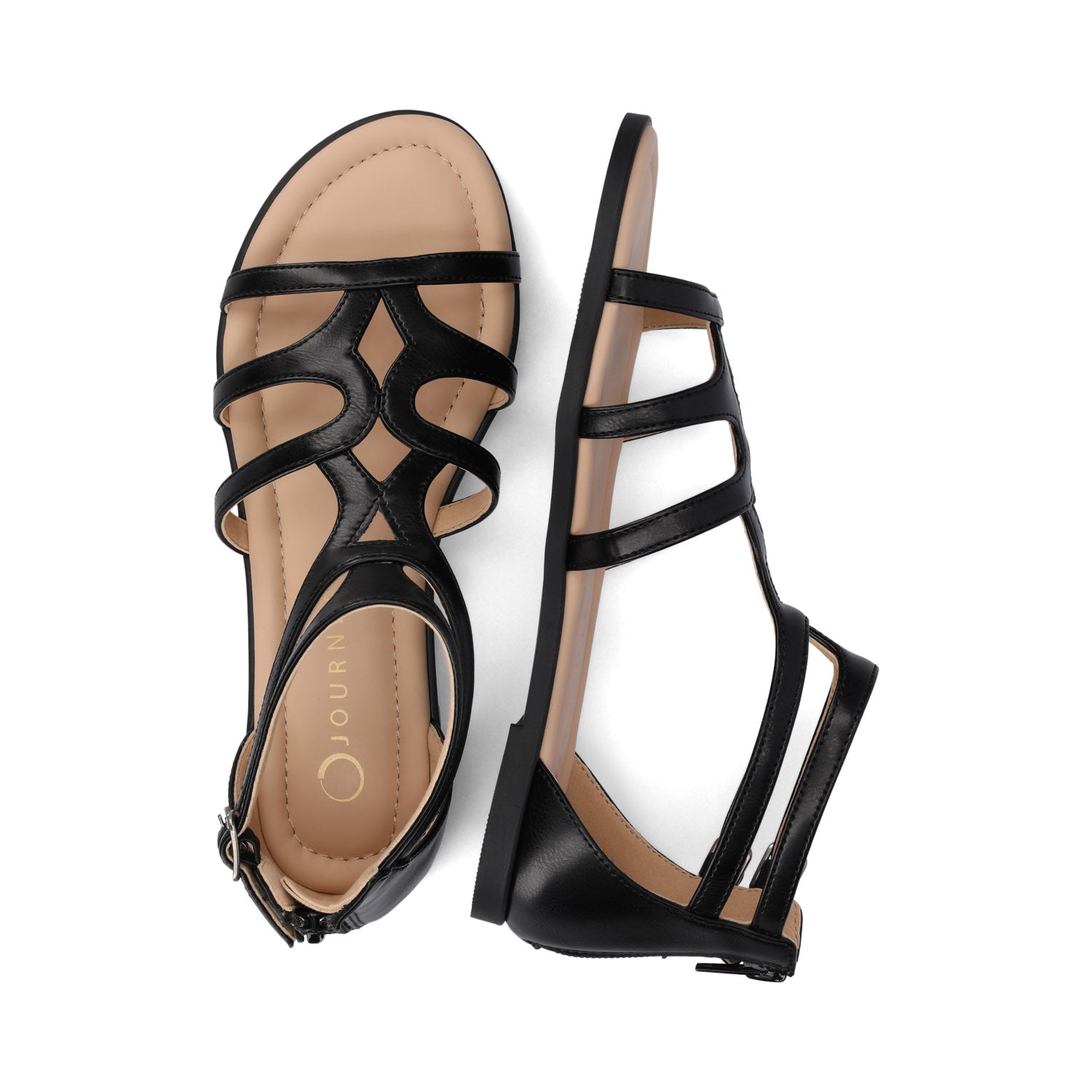 GENNEVA GLADIATOR SANDALS - Black PU