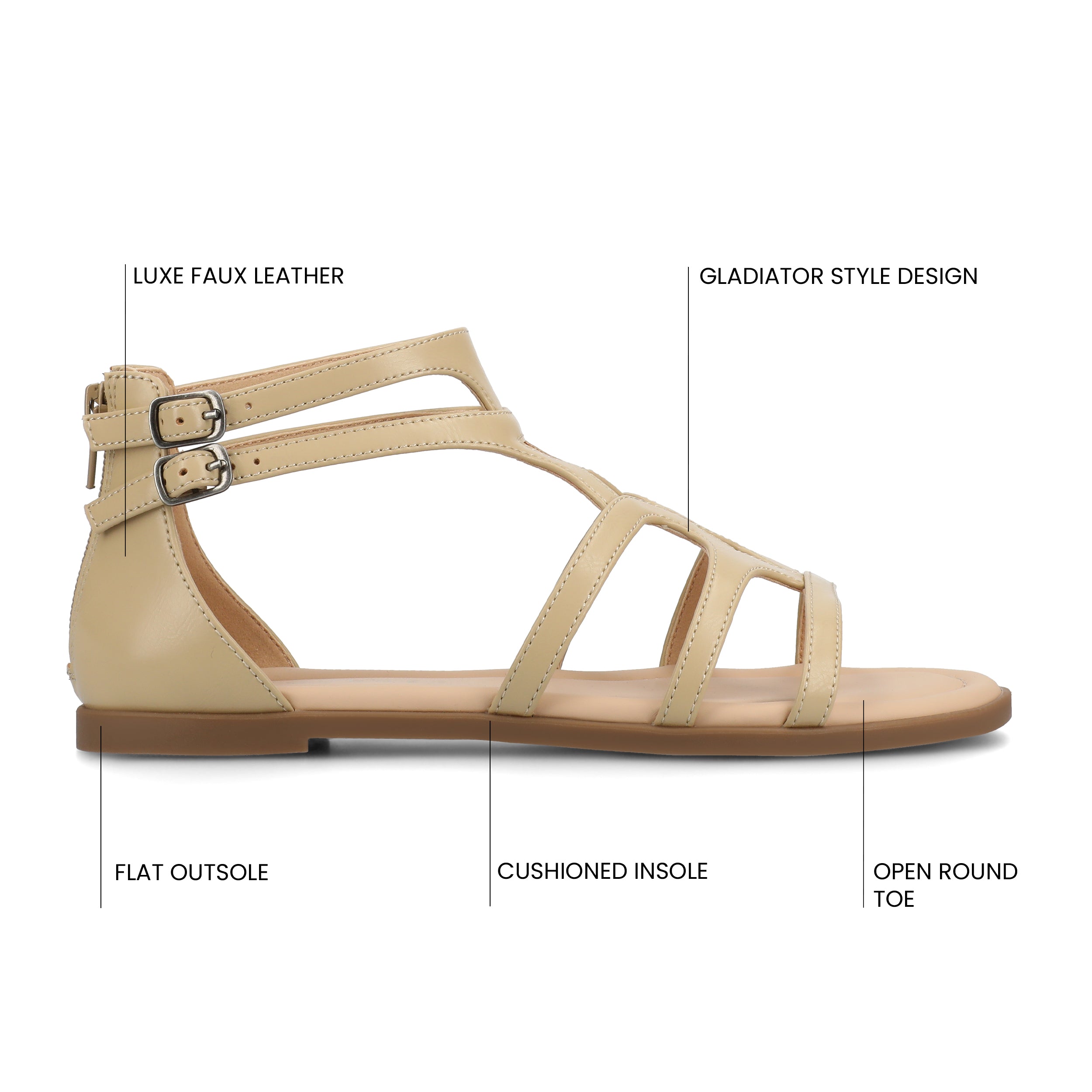 GENNEVA GLADIATOR SANDALS - Taupe PU
