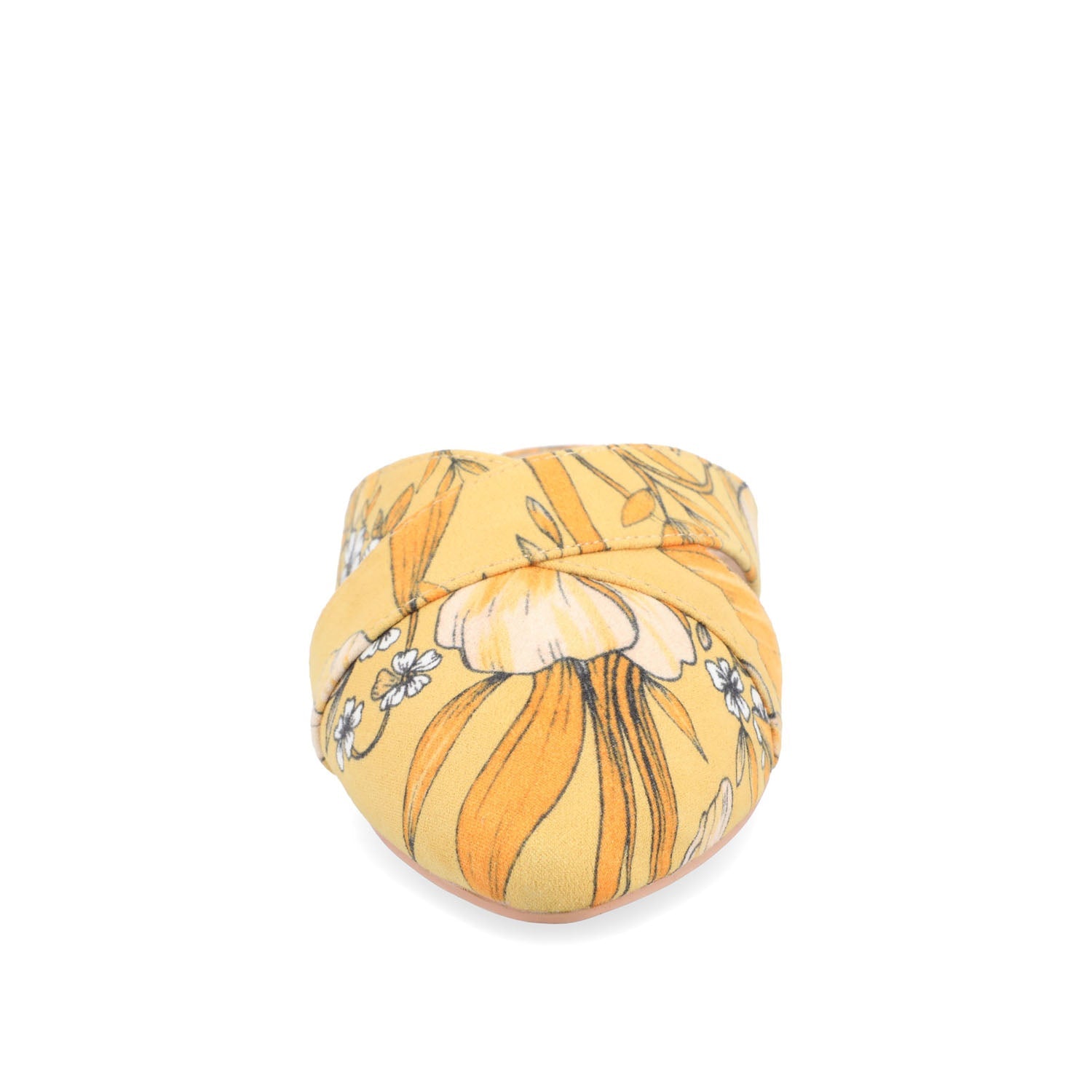 GIADA MULE FLATS IN FAUX SUEDE - Yellow Floral Faux