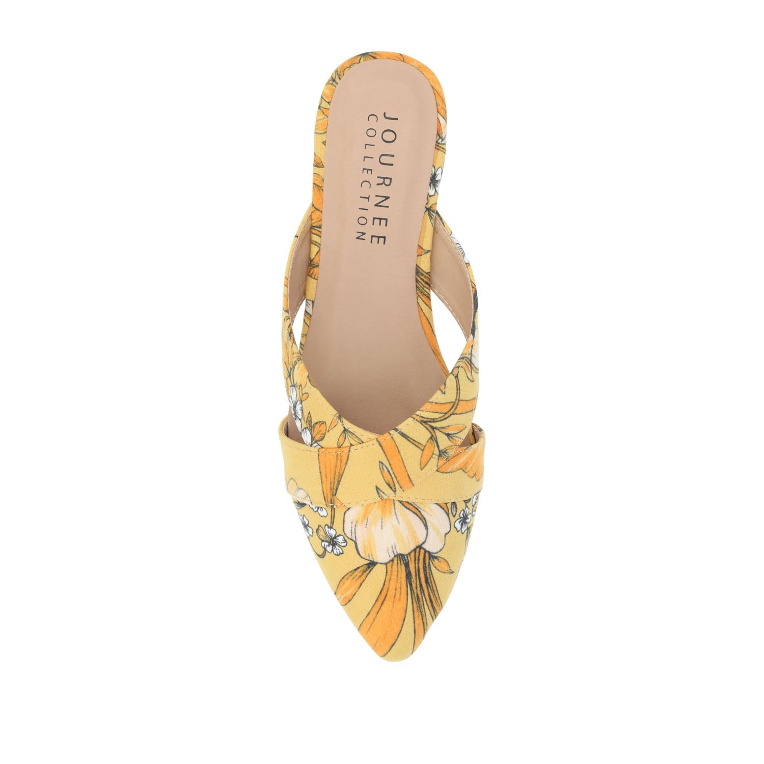 GIADA MULE FLATS IN FAUX SUEDE - Yellow Floral Faux