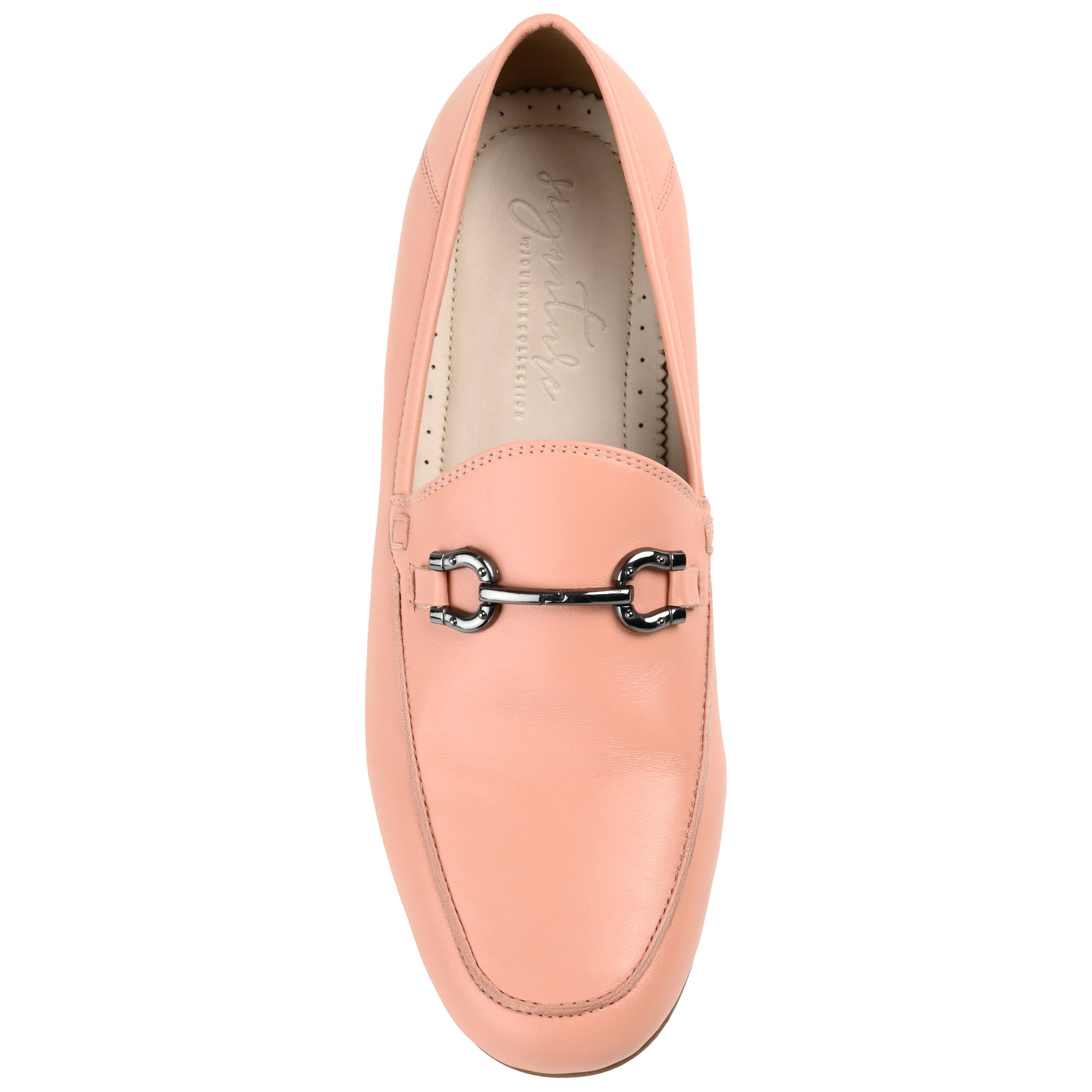 GIIA HORSE BIT LOAFER FLATS IN LEATHER - Peach