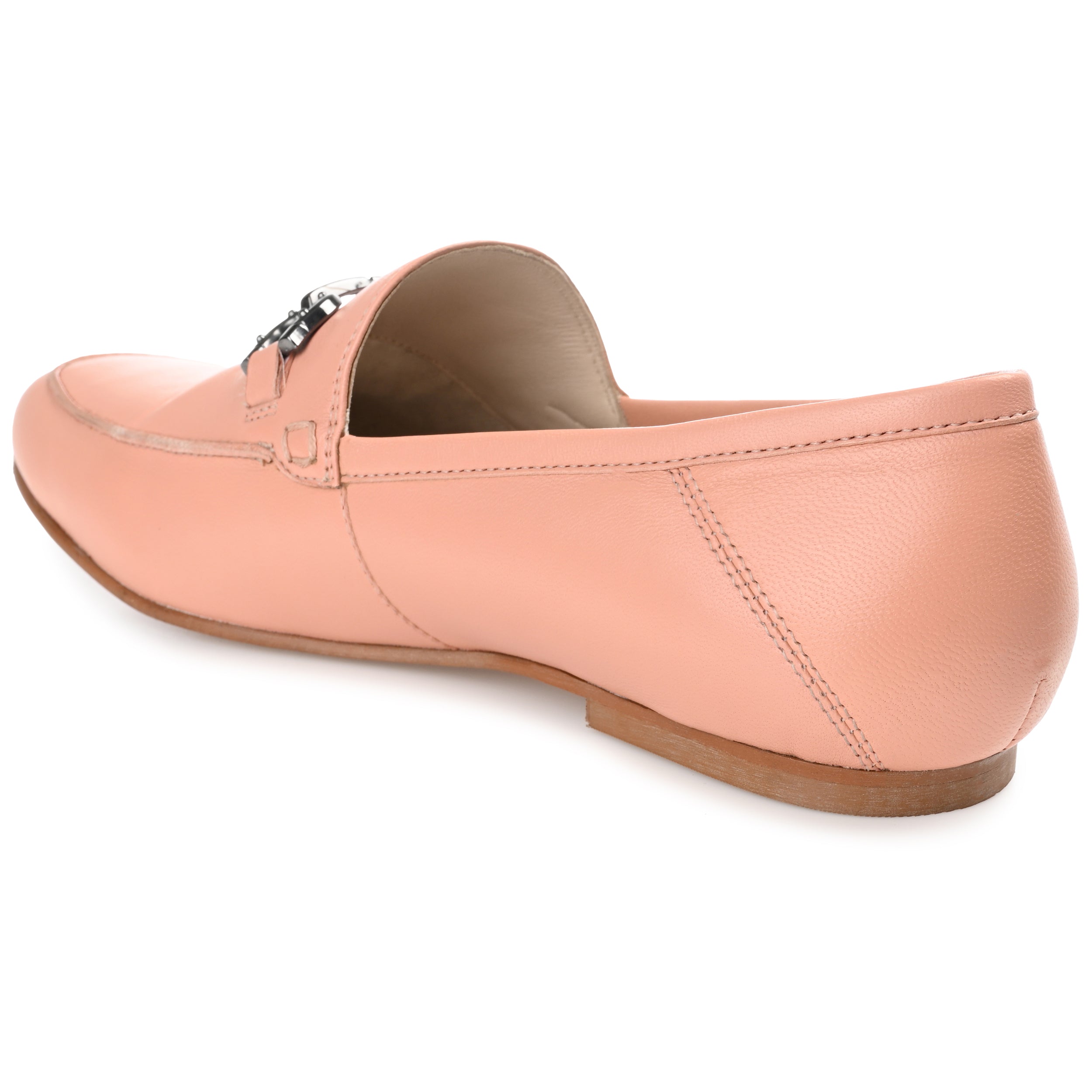 GIIA HORSE BIT LOAFER FLATS IN LEATHER - Peach