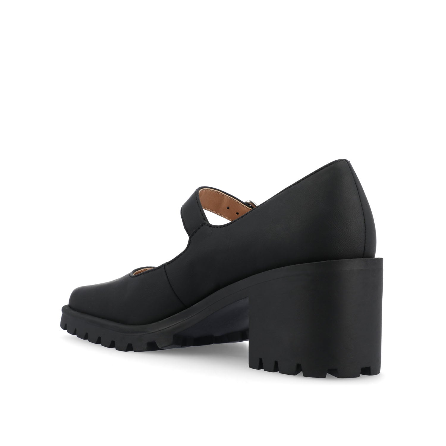 GLADYS MARY JANE HEELS IN VEGAN LEATHER - Black PU