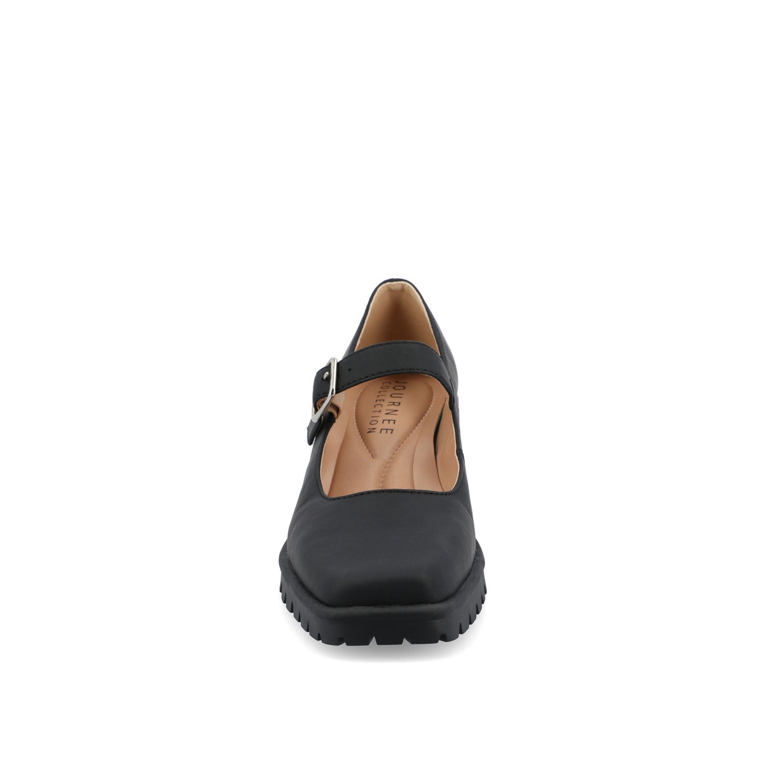 GLADYS MARY JANE HEELS IN VEGAN LEATHER - Black PU