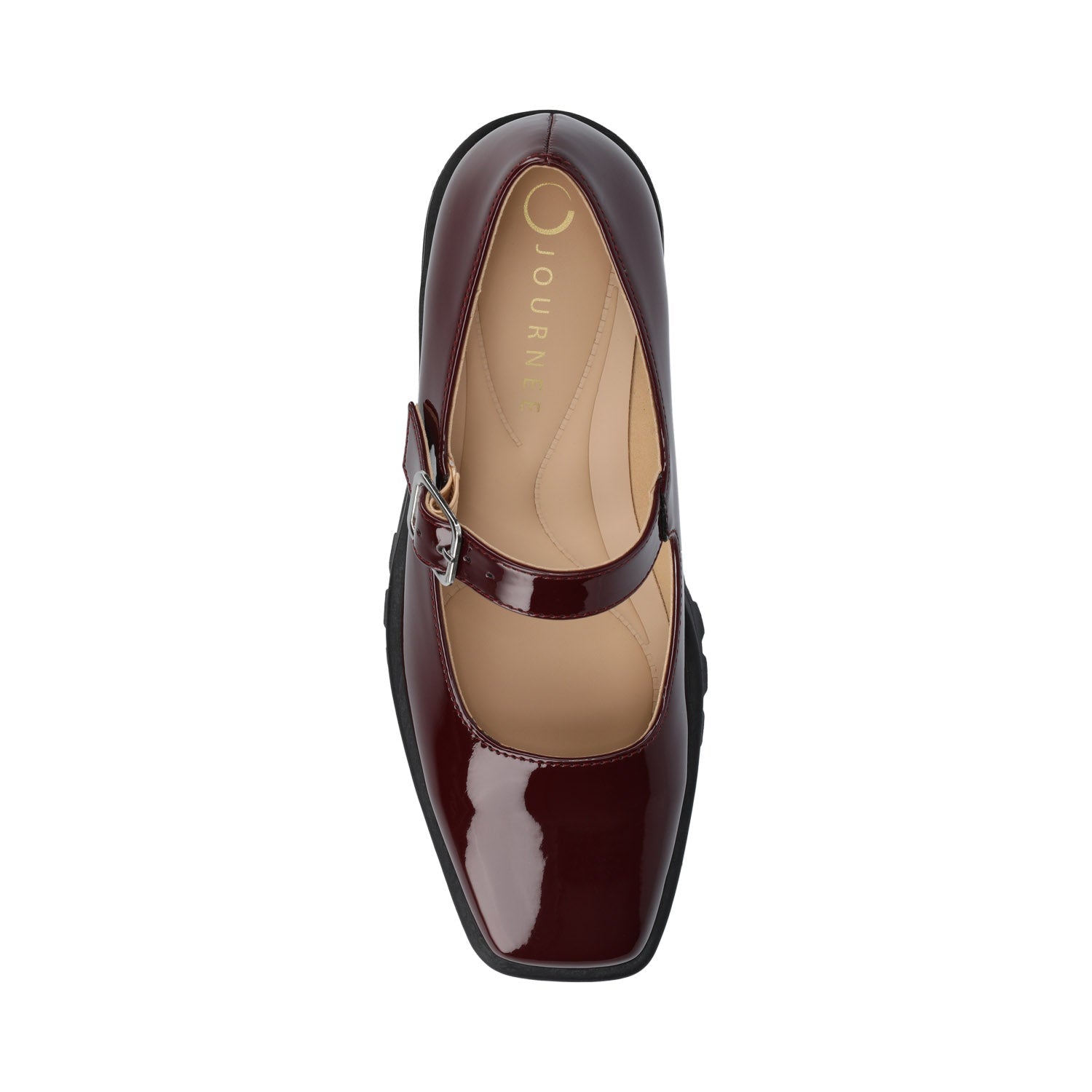 GLADYS MARY JANE HEELS IN VEGAN LEATHER - Oxblood Nubuck