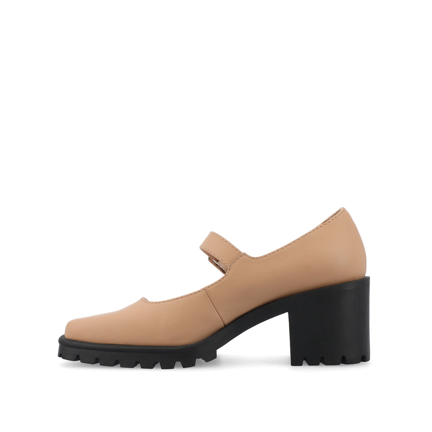 GLADYS MARY JANE HEELS IN VEGAN LEATHER - Tan PU