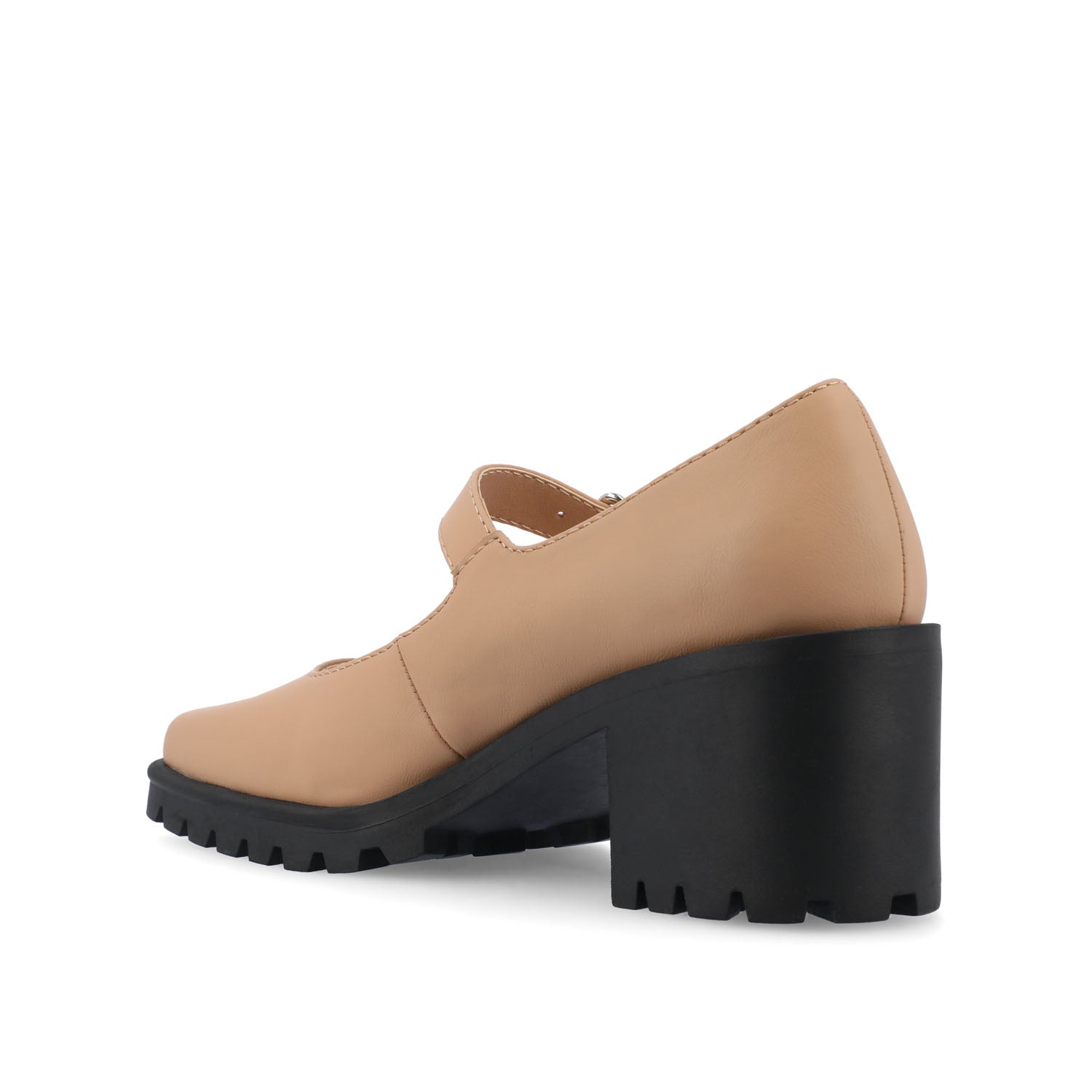 GLADYS MARY JANE HEELS IN VEGAN LEATHER - Tan PU