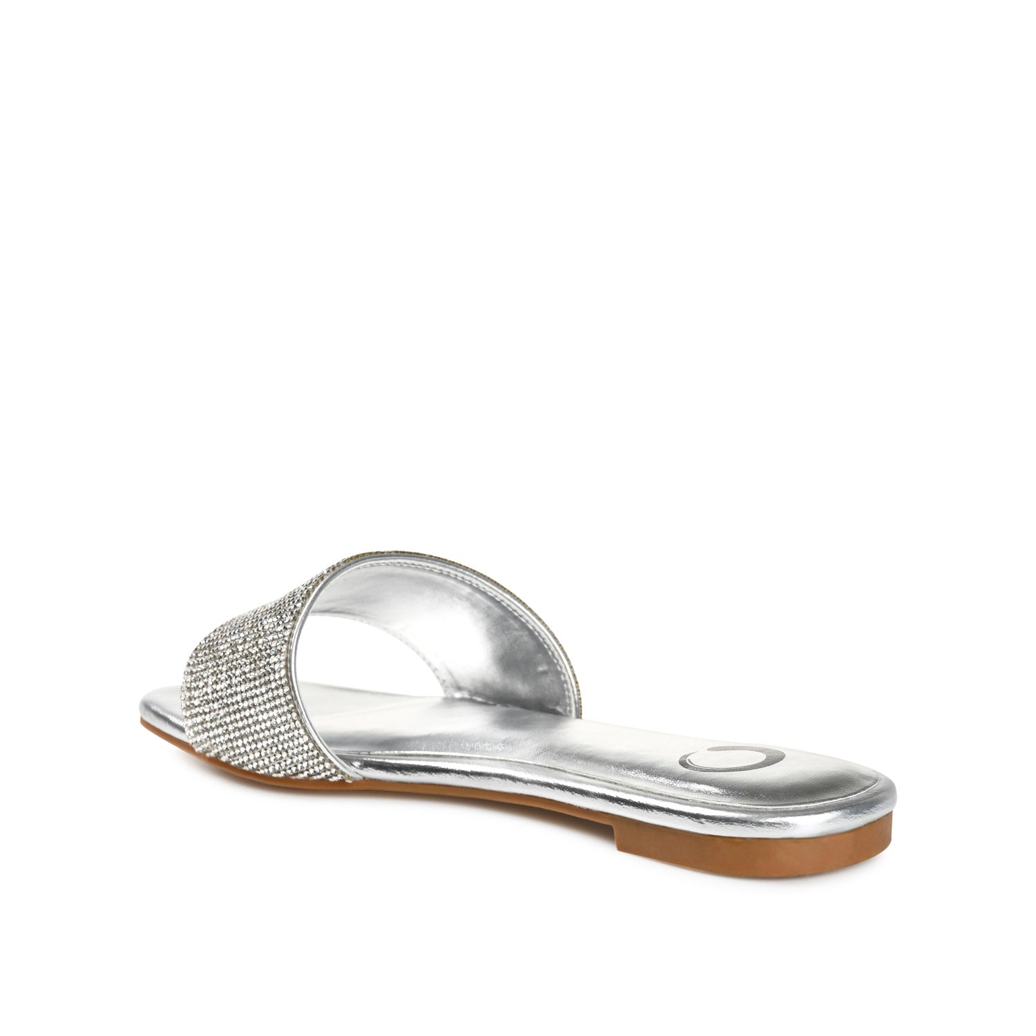 GRAYCE SLIDE SANDALS IN GLITTER MATERIAL - Silver