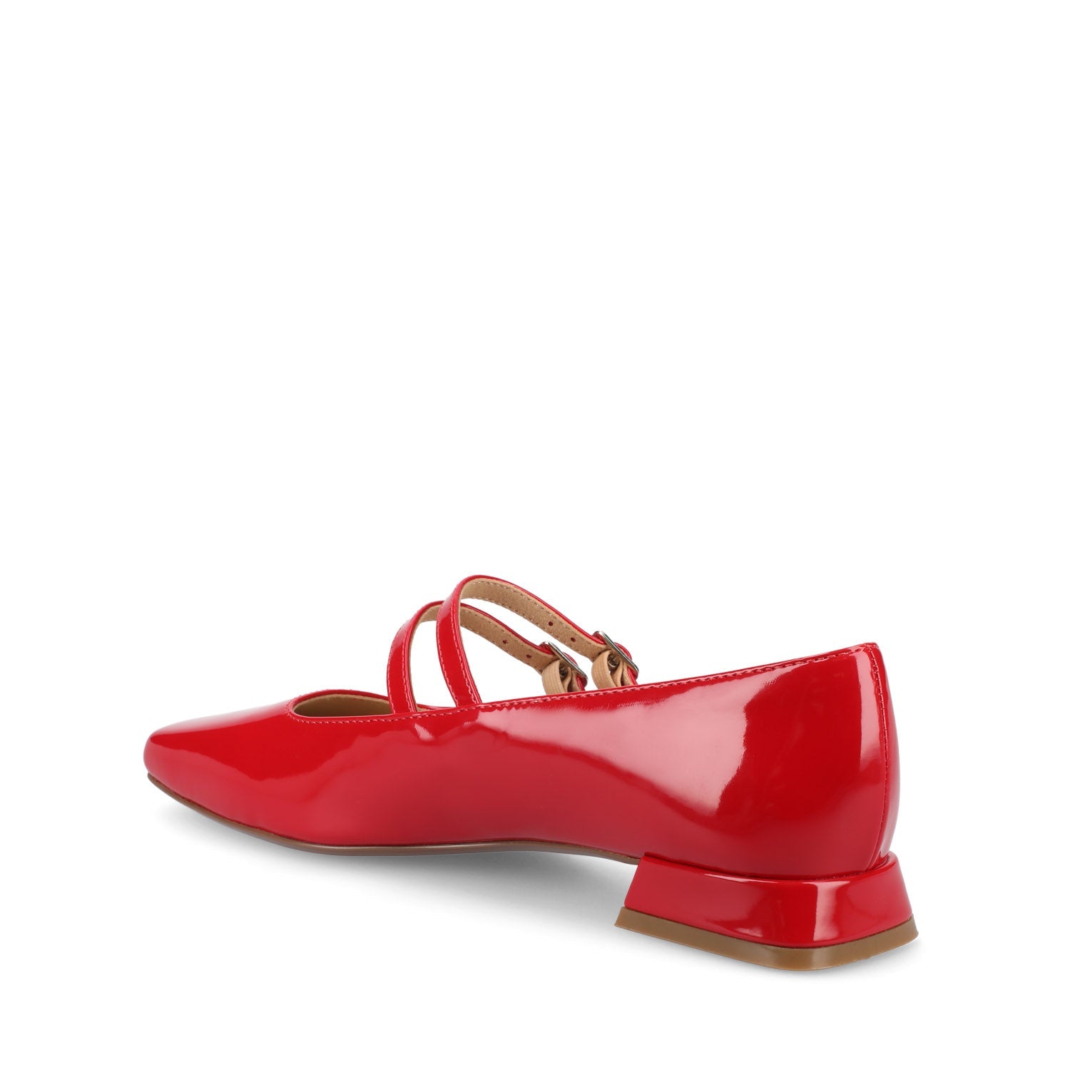 GREDAH MARY JANE DRESS FLATS IN WIDE - Red Patent