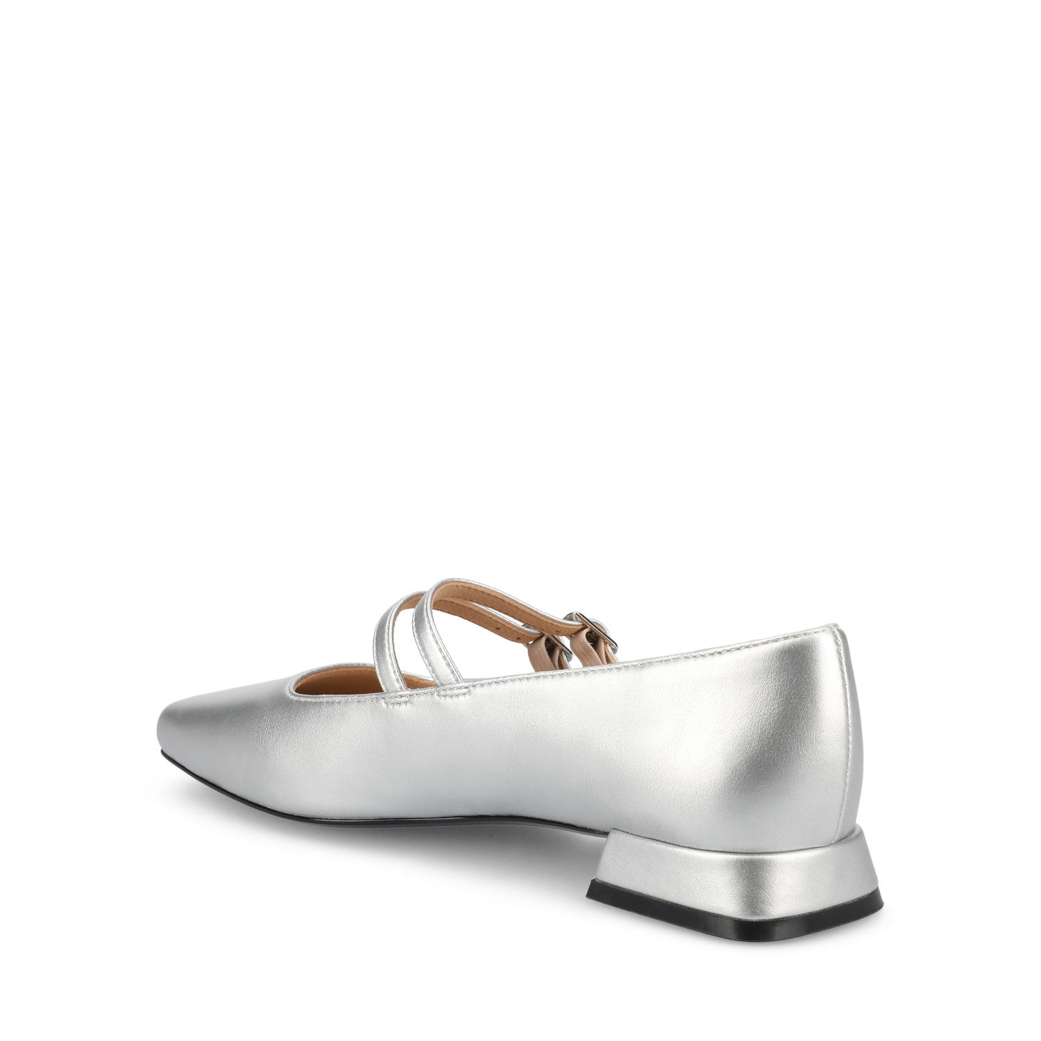 GREDAH MARY JANE FLATS IN VEGAN LEATHER - Silver PU