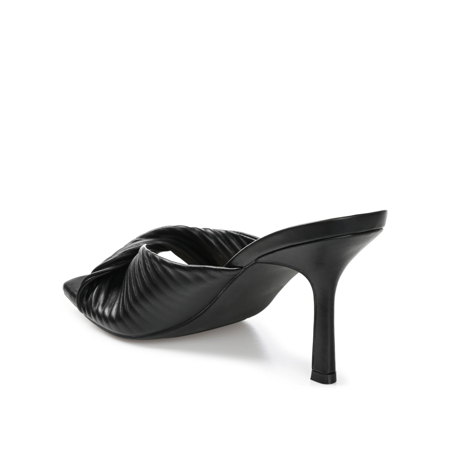 GREER MULE HEELS IN VEGAN LEATHER - Black