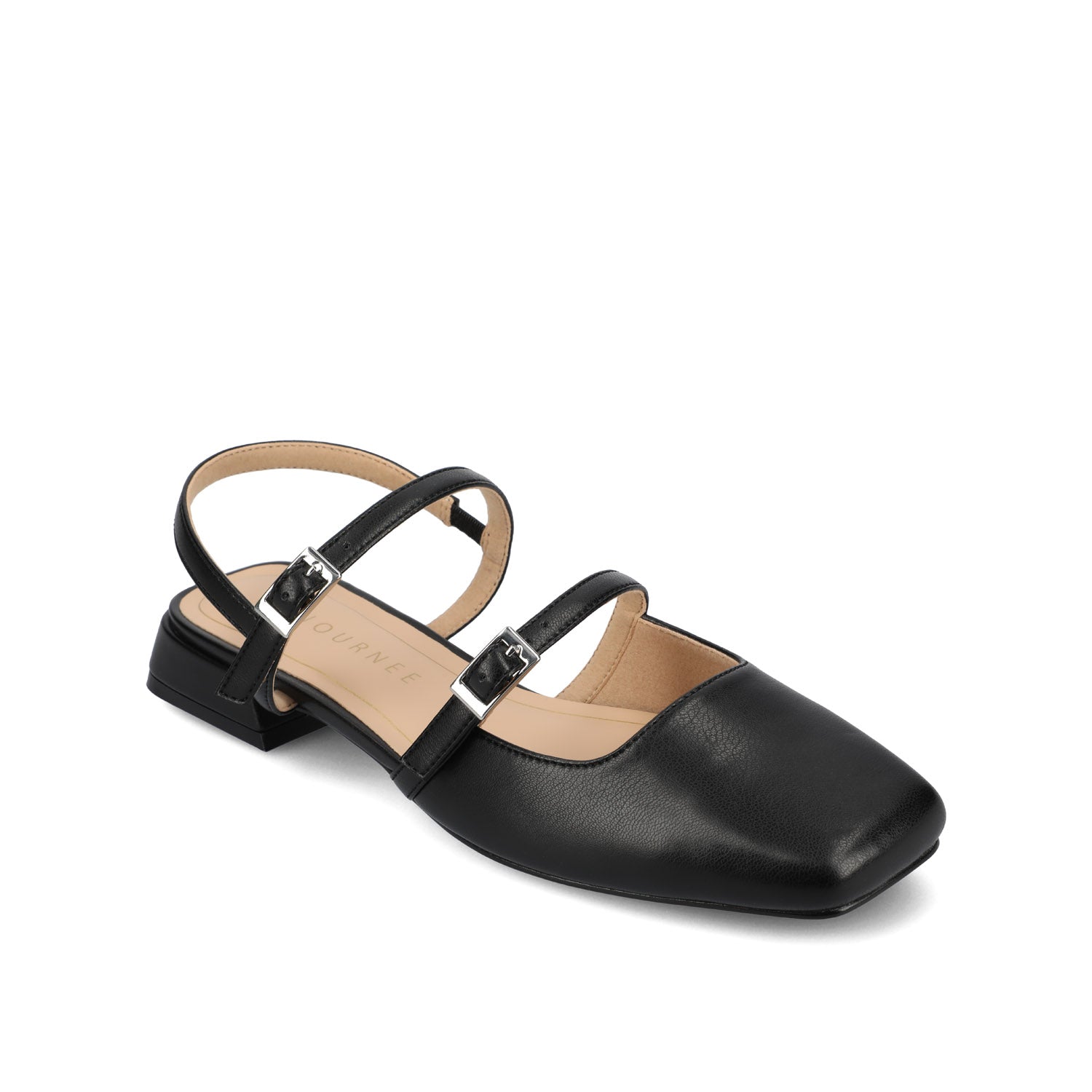 GRETCHENN HEELED FLATS IN VEGAN LEATHER IN WIDE