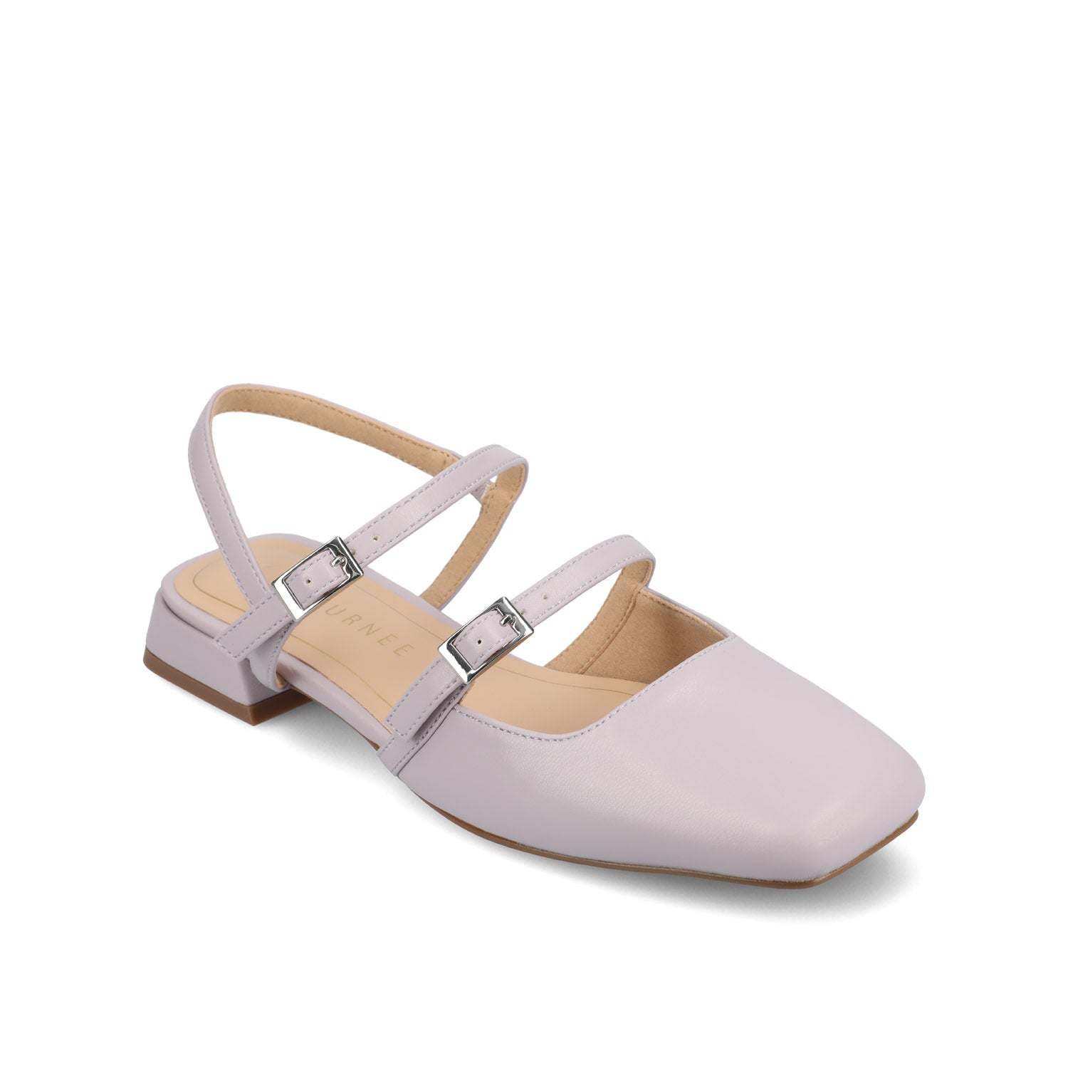 GRETCHENN HEELED FLATS IN VEGAN LEATHER IN WIDE - Lilac PU