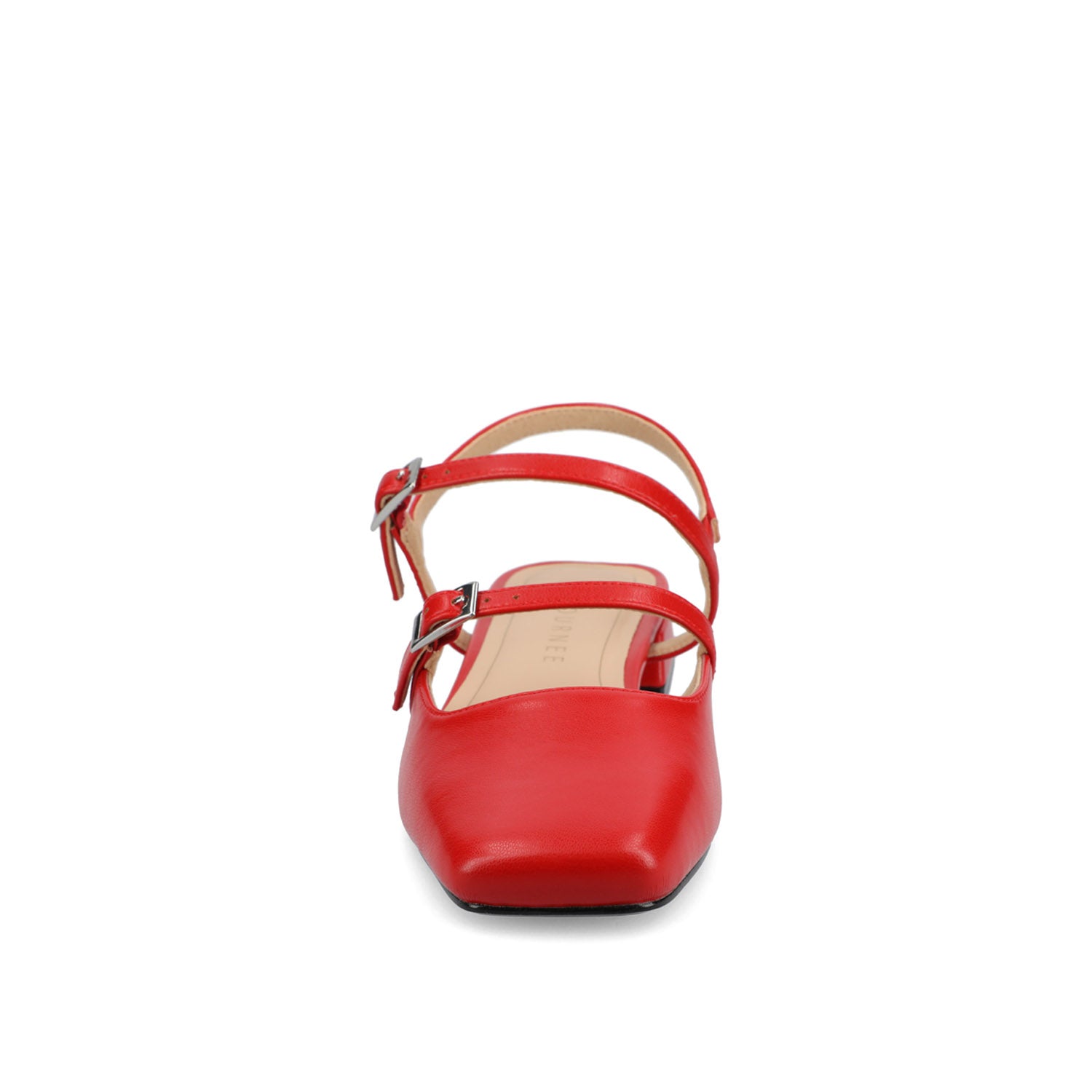 GRETCHENN HEELED FLATS IN VEGAN LEATHER IN WIDE - Red PU