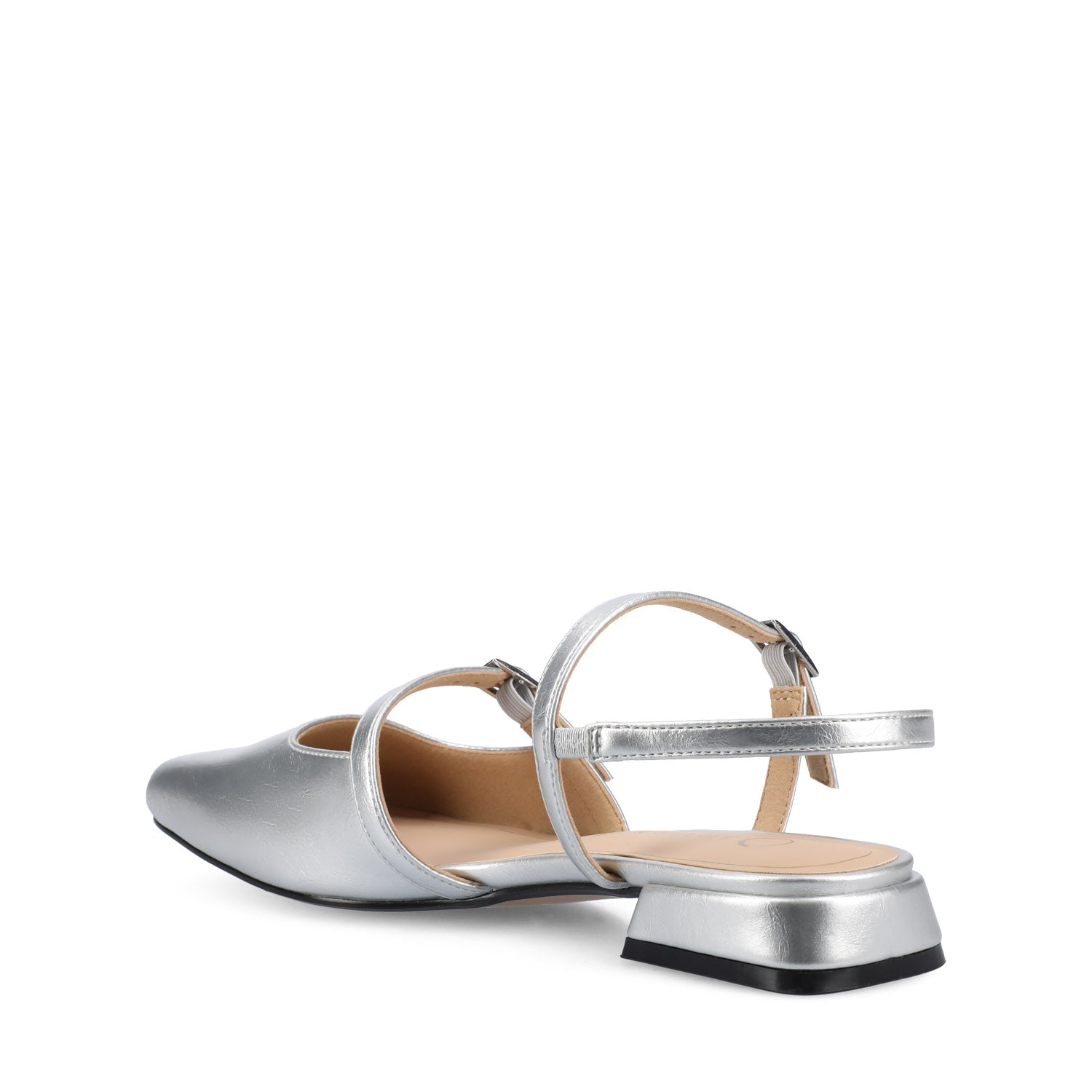GRETCHENN HEELED FLATS IN VEGAN LEATHER - Silver