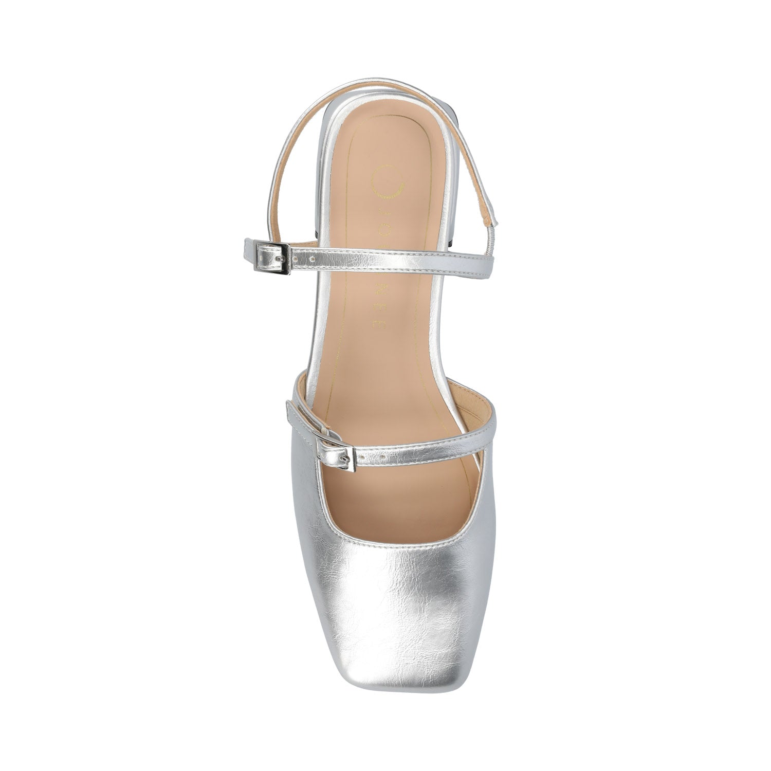 GRETCHENN HEELED FLATS IN VEGAN LEATHER - Silver