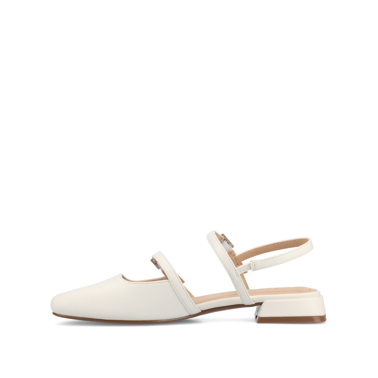 GRETCHENN HEELED FLATS IN VEGAN LEATHER - White PU