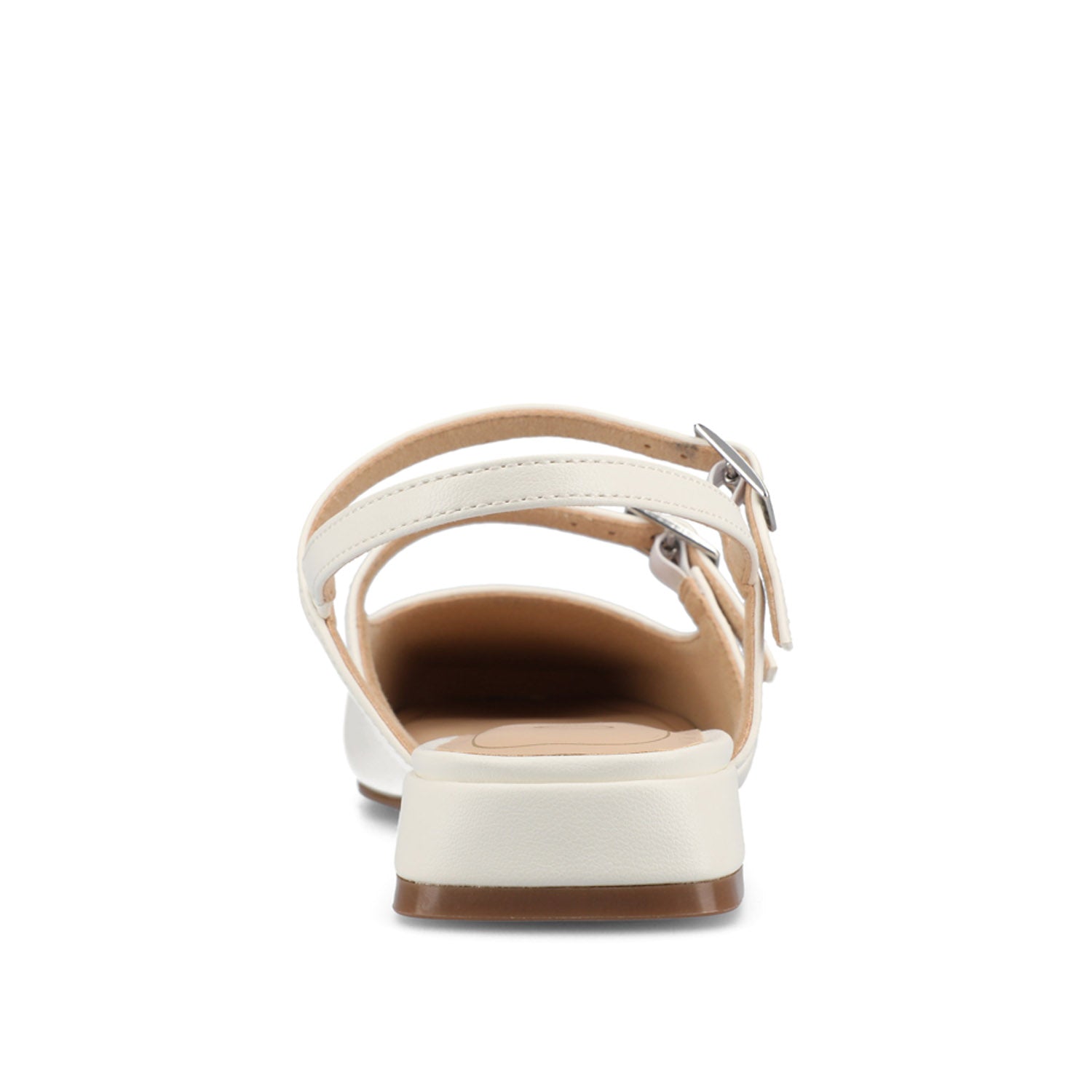 GRETCHENN HEELED FLATS IN VEGAN LEATHER IN WIDE - White PU