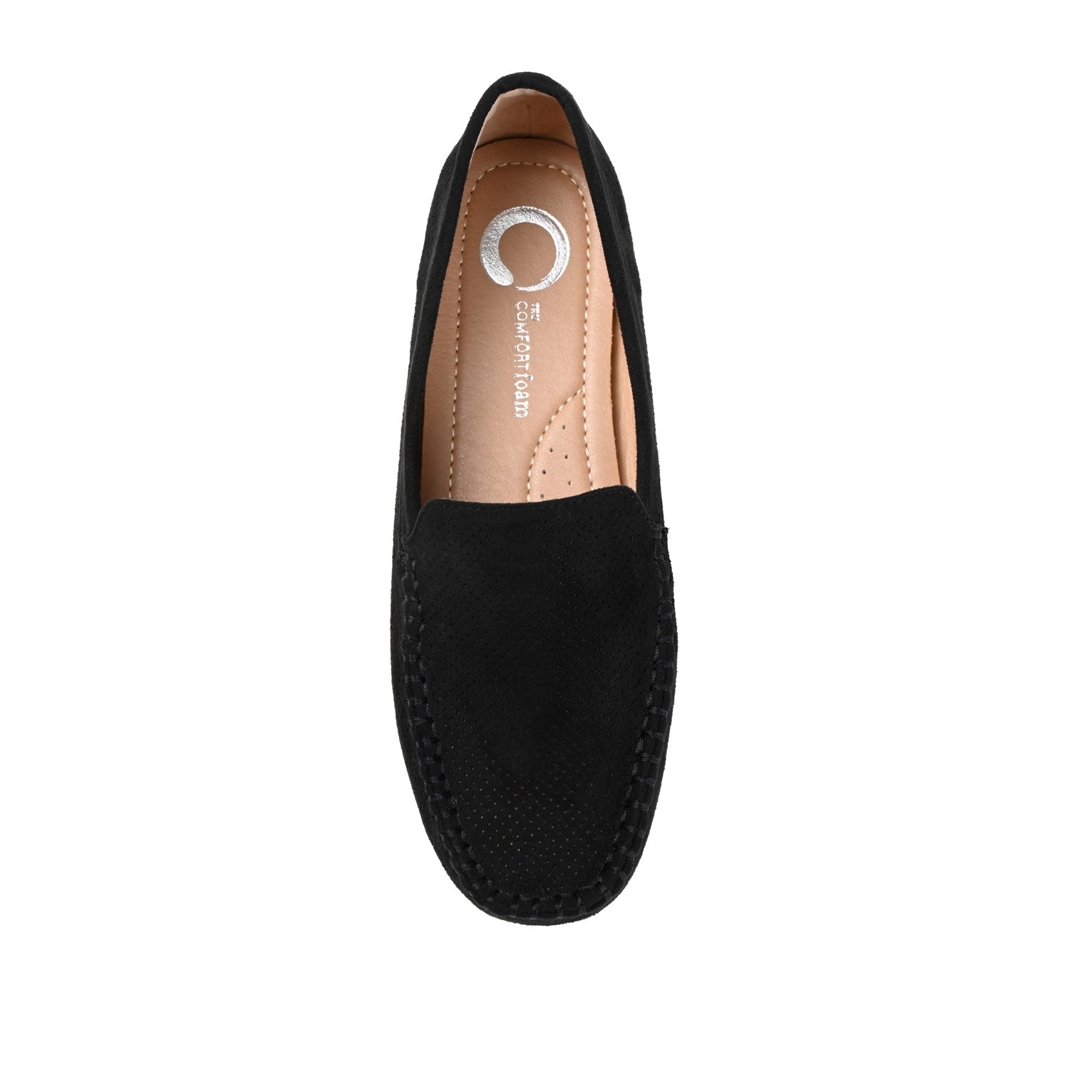 HALSEY MOC TOE LOAFER FLATS IN WIDE - Black Suede