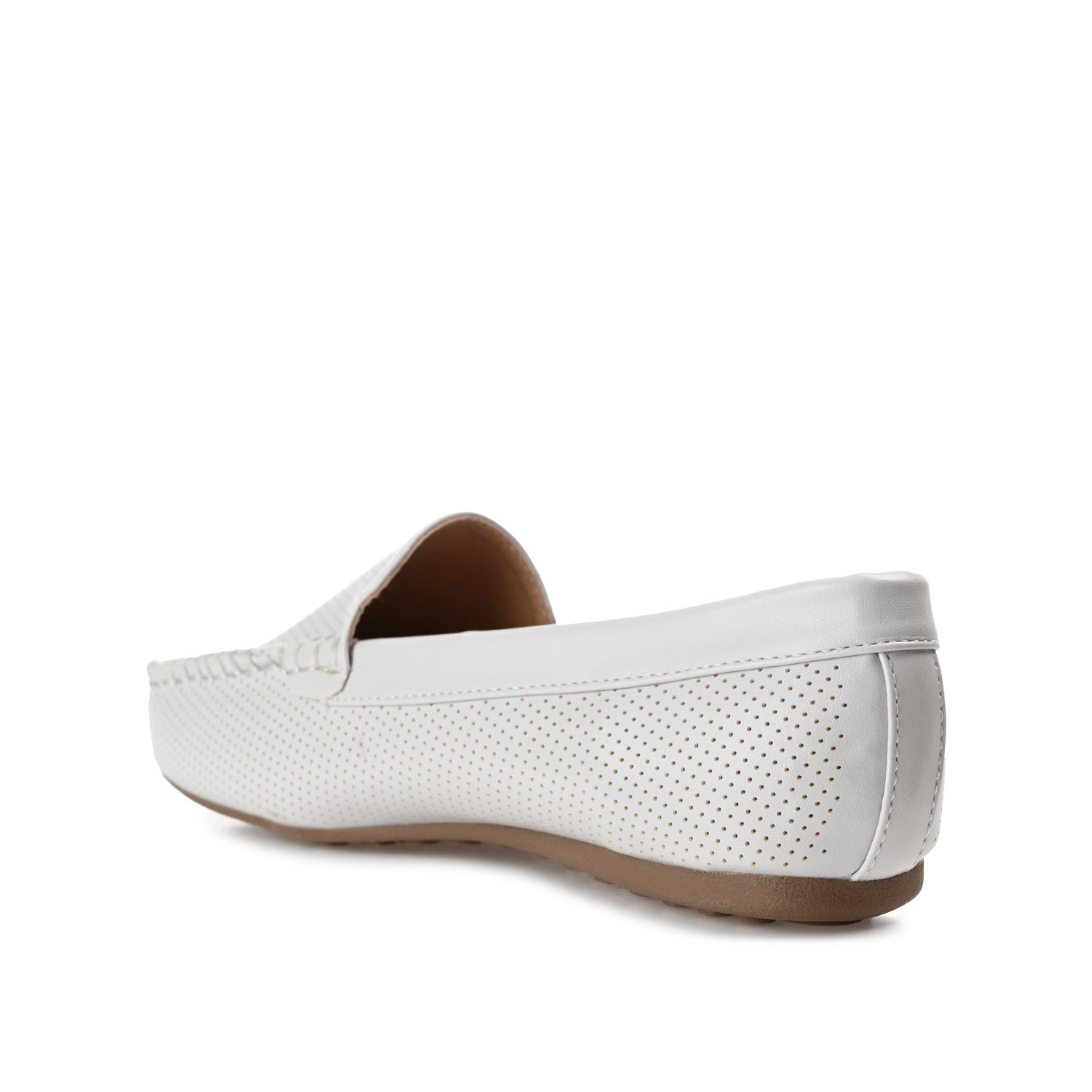 HALSEY MOC TOE LOAFER FLATS IN FAUX SUEDE - Light Grey