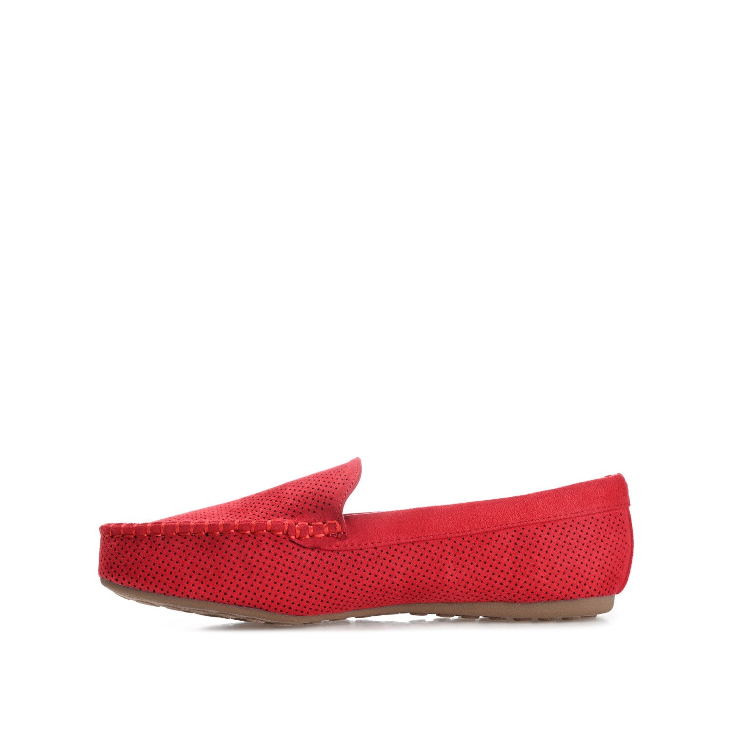 HALSEY MOC TOE LOAFER FLATS IN WIDE - Red