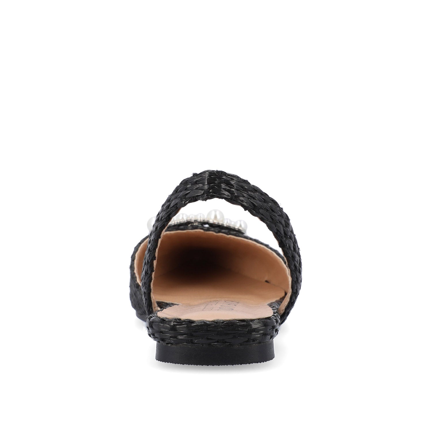 HANNAE SLINGBACK FLATS - Black Faux Raffia