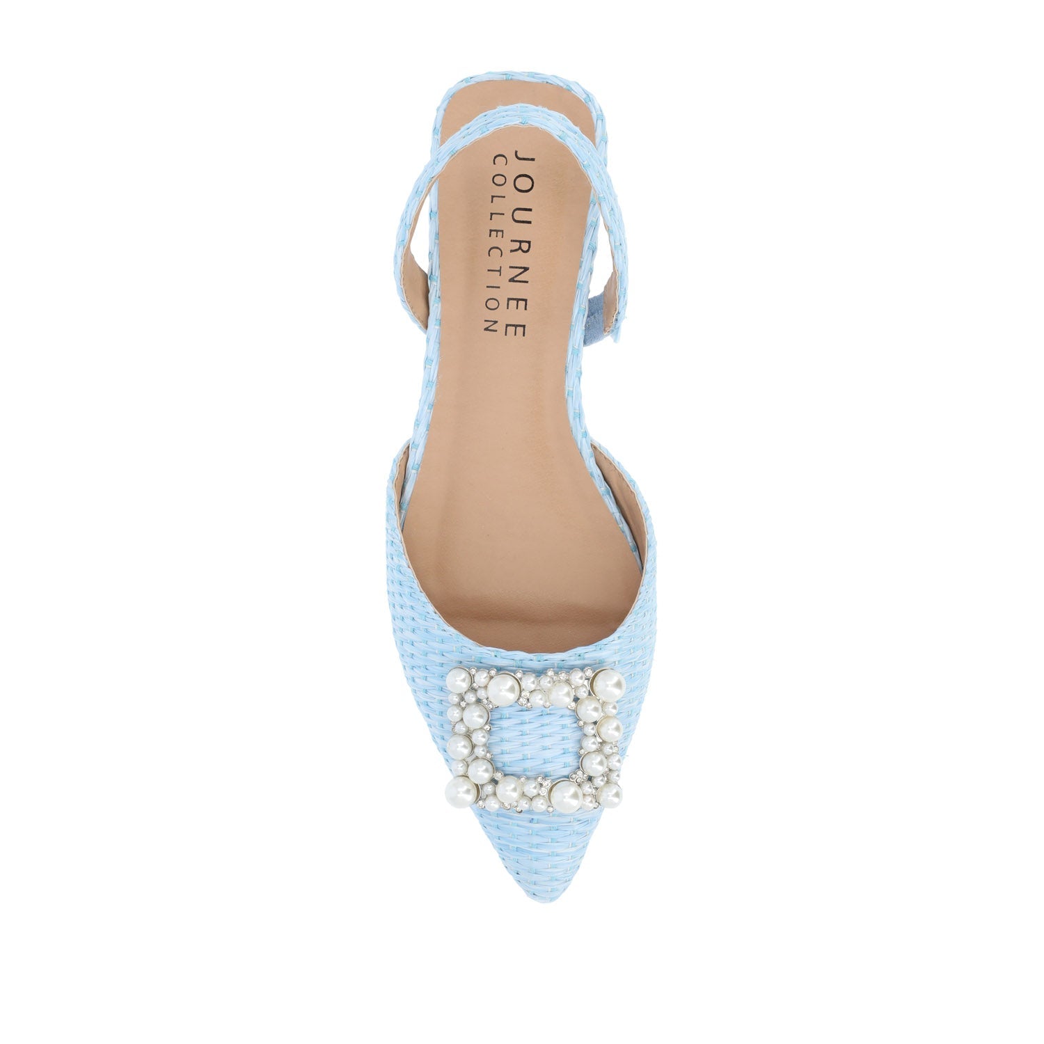 HANNAE SLINGBACK FLATS - Blue Faux Raffia