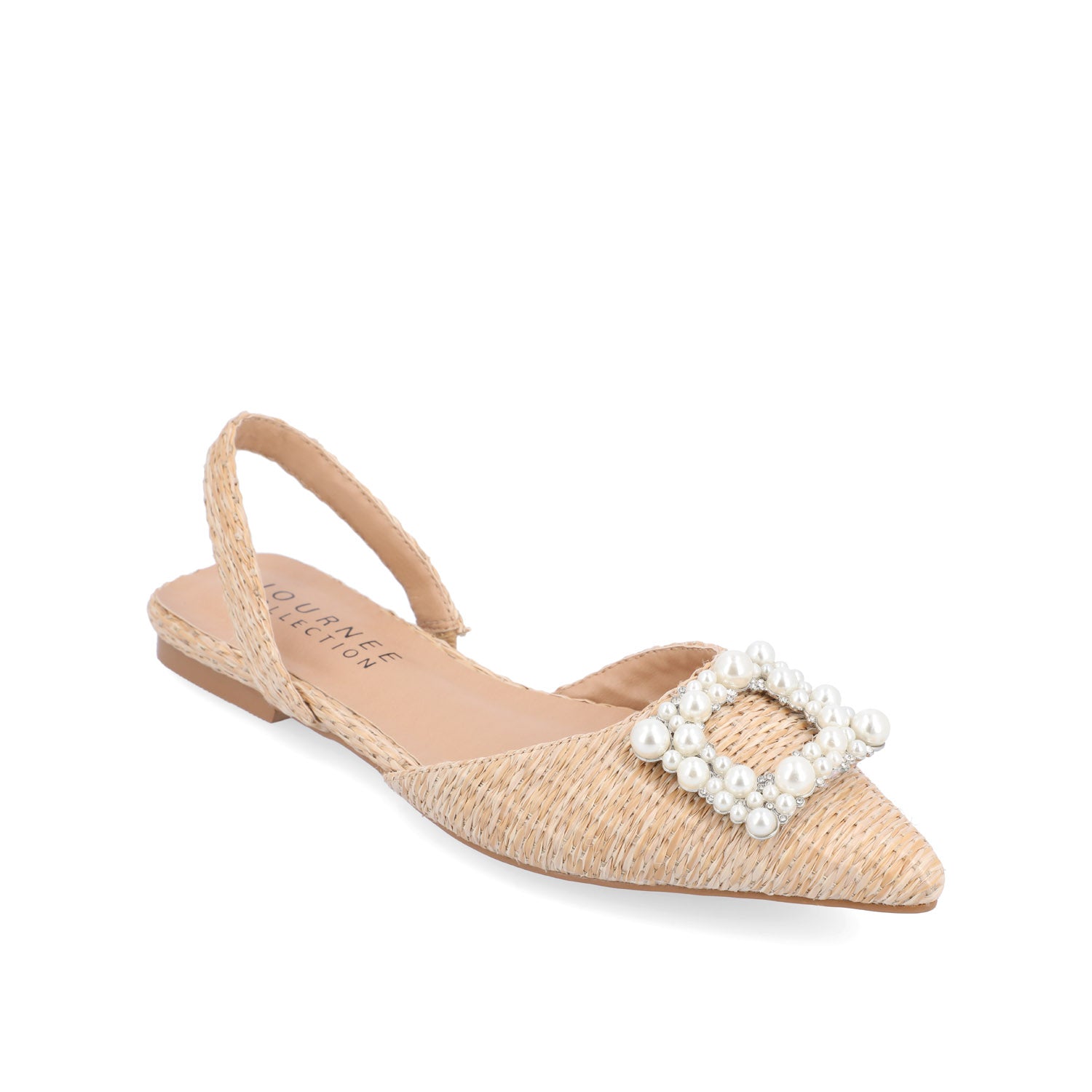 HANNAE SLINGBACK FLATS - Natural Faux Raffia
