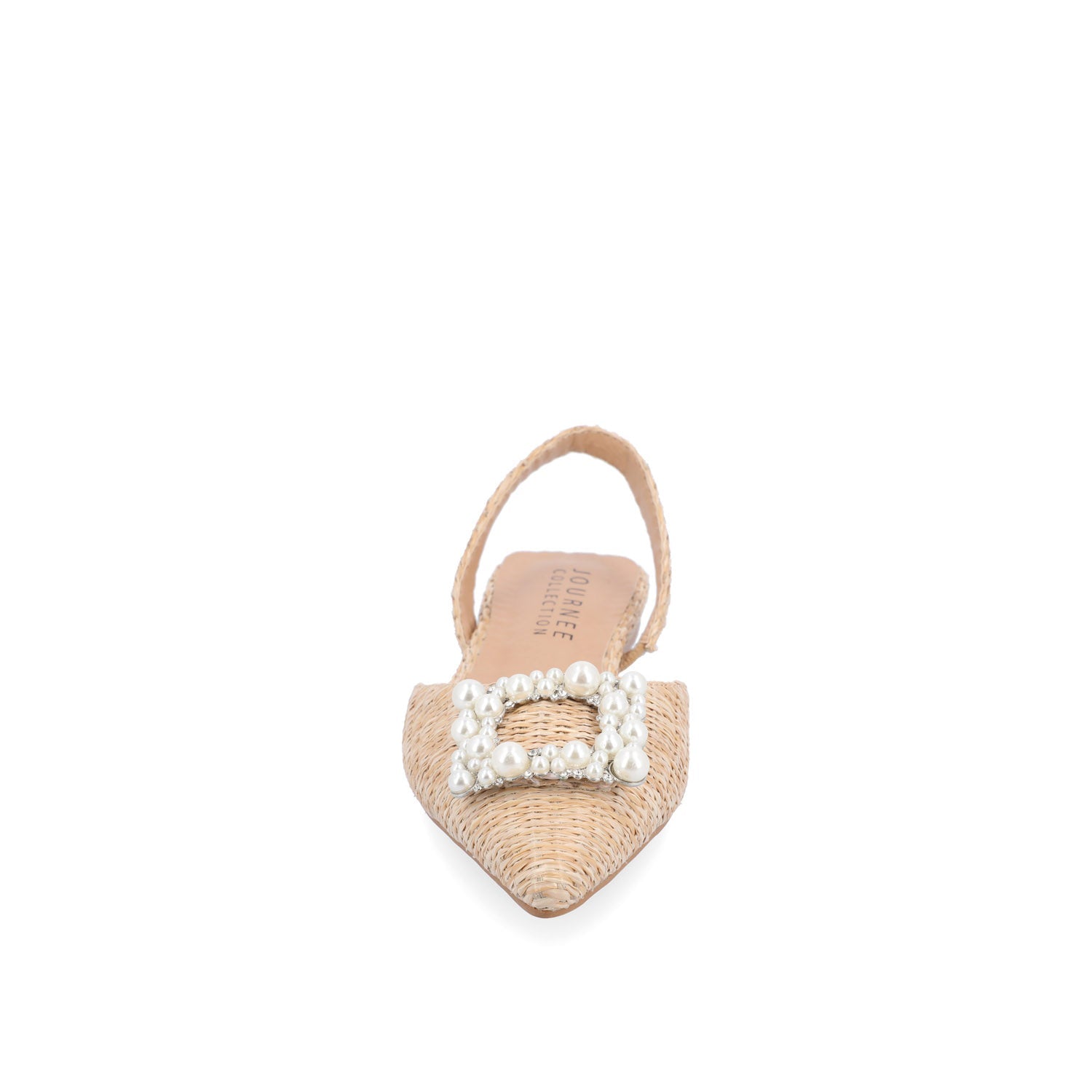 HANNAE SLINGBACK FLATS IN WIDE - Natural Faux Raffia
