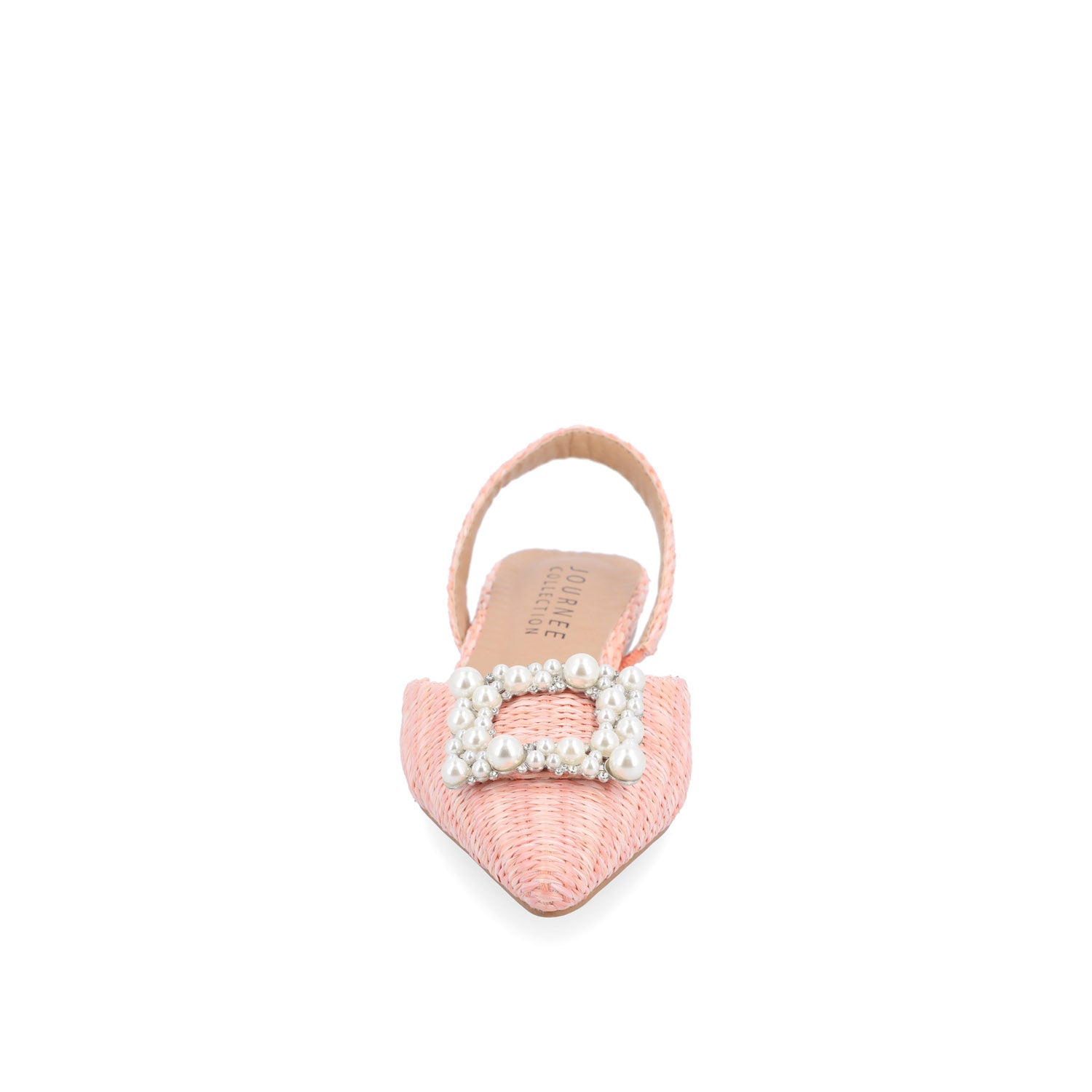 HANNAE SLINGBACK FLATS IN WIDE - Pink Faux Raffia