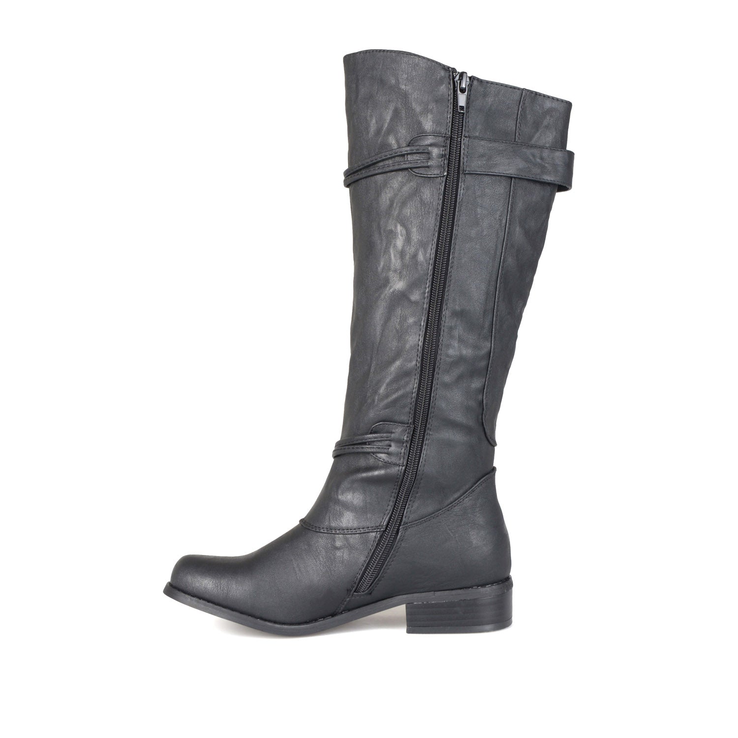 HARLEY RIDING BOOTS IN X-WIDE CALF - Black PU
